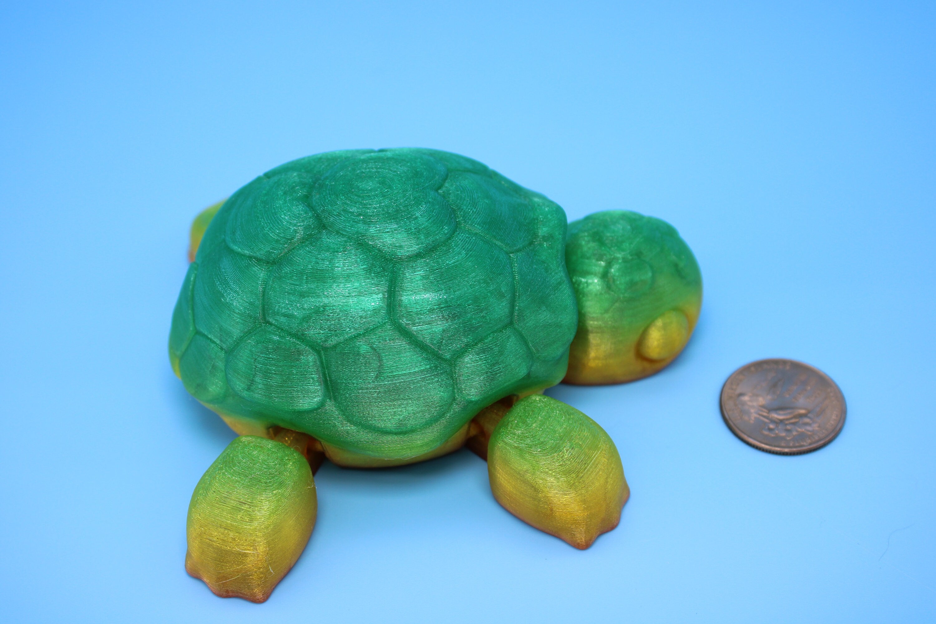 Turtle | Flexible (TPU) | 3D Printed Cute Turtle with Heart on Shell | Sensory Toy | Fidget Toy | Articulating Turtle.