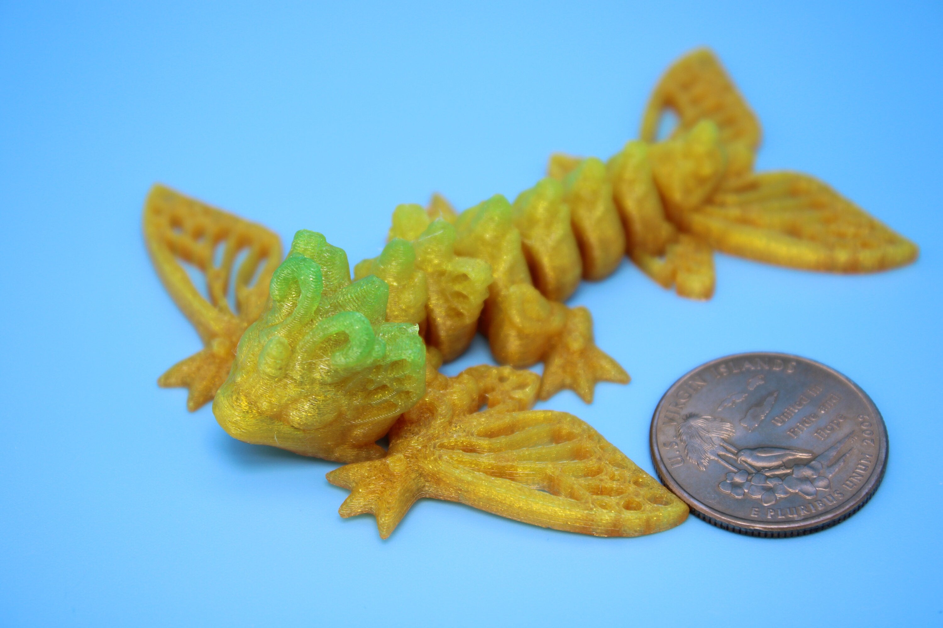 Butterfly Wyvern | Flexible (TPU) | Miniature | 3D Printed | Wyvern Dragon | 3.25 in. | Dragon Toy | Fidget Toy | Flexi Dragon