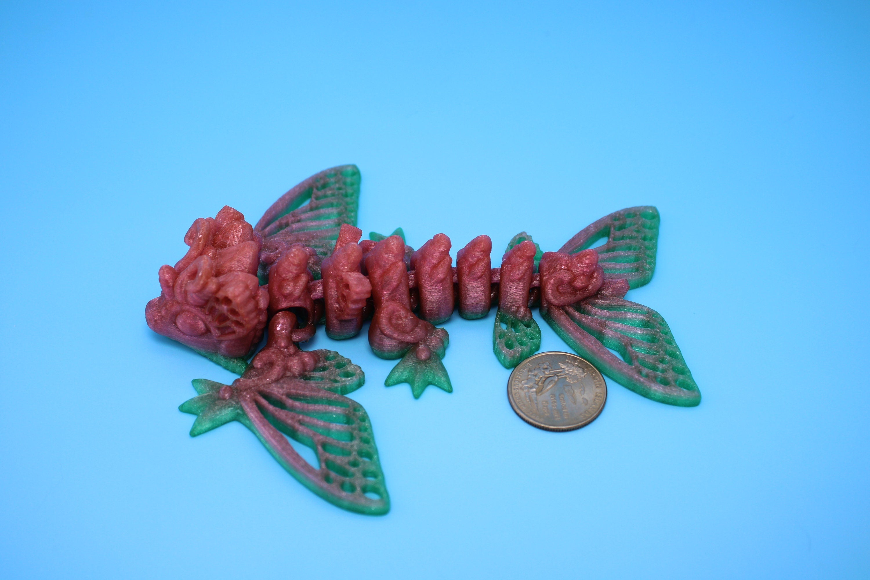 Butterfly Wyvern | 3D Printed TPU | Wyvern Dragon | 3.25 in. | Dragon Toy | Fidget Toy | Flexi Dragon.