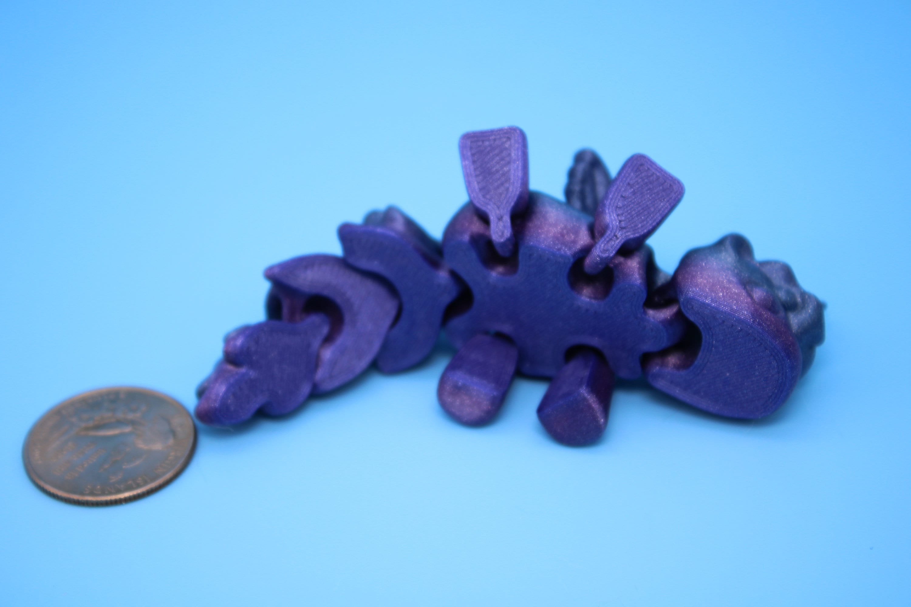 Unicorn with Wings- Blue & Purple | 3D Printed Miniature | Cute Unicorn | Sensory Toy | Fidget Toy.