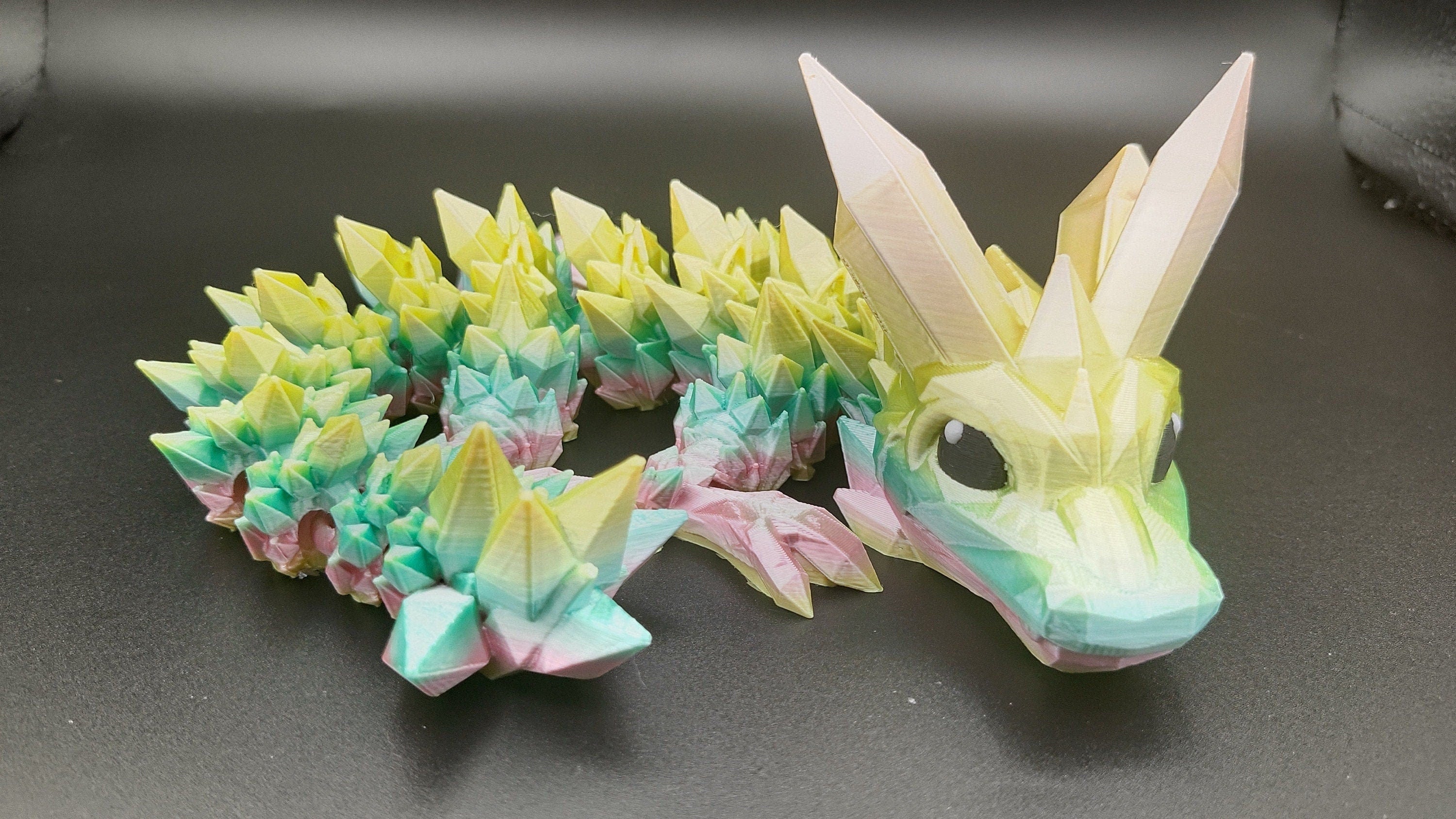 ARTICULATED CRYSTAL DRAGON - FLEXI CRYSTAL DRAGON 3D PRINT 3D model 3D  printable