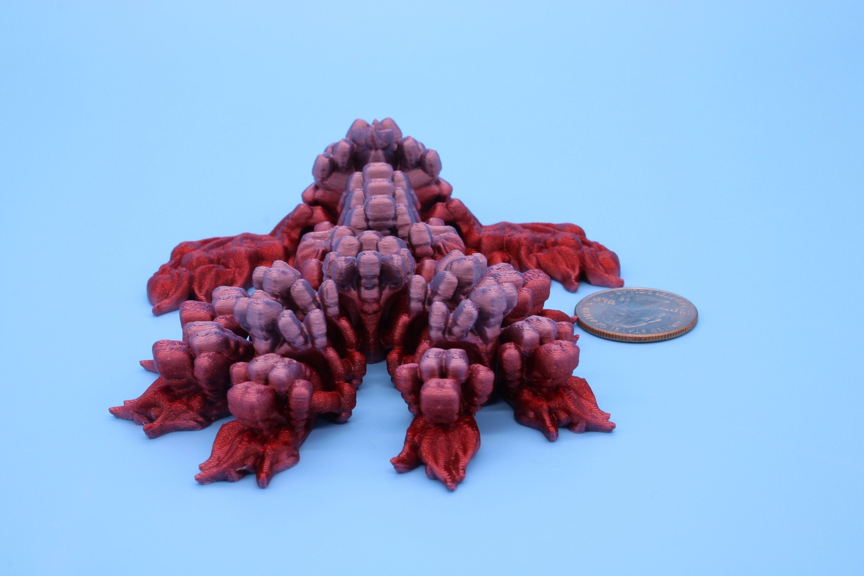 Multi Color Tiny Phoenix | 3D Printed Articulating Dragon | Flexi Toy | Adult Fidget Toy | Dragon Buddy ready for you! 5 inch.