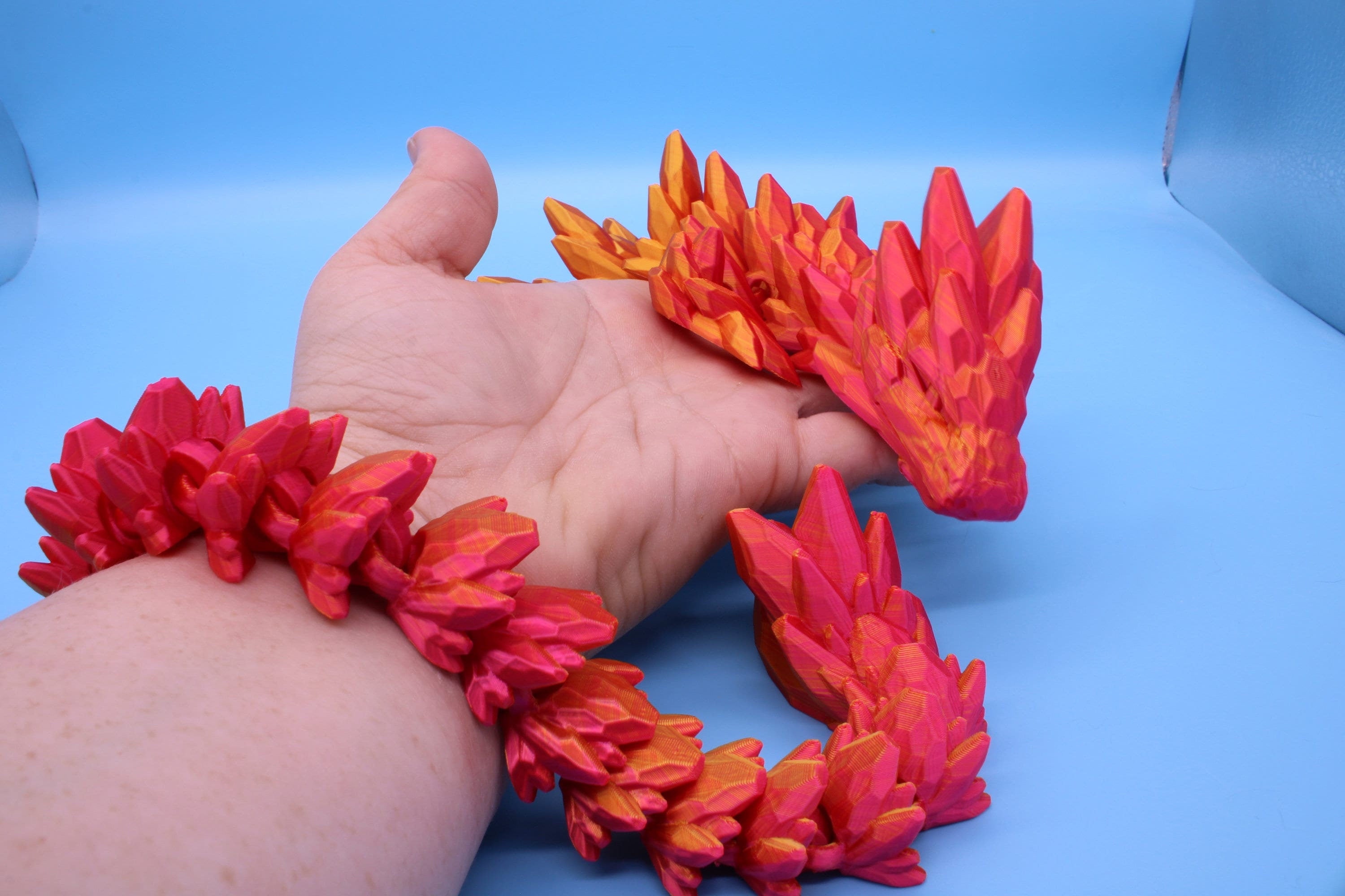 Gem Dragon | Multi Color | 3D Printed Articulating Dragon | Flexi Toy | Adult Fidget Toy | Dragon Buddy ready for you | 26 inches!