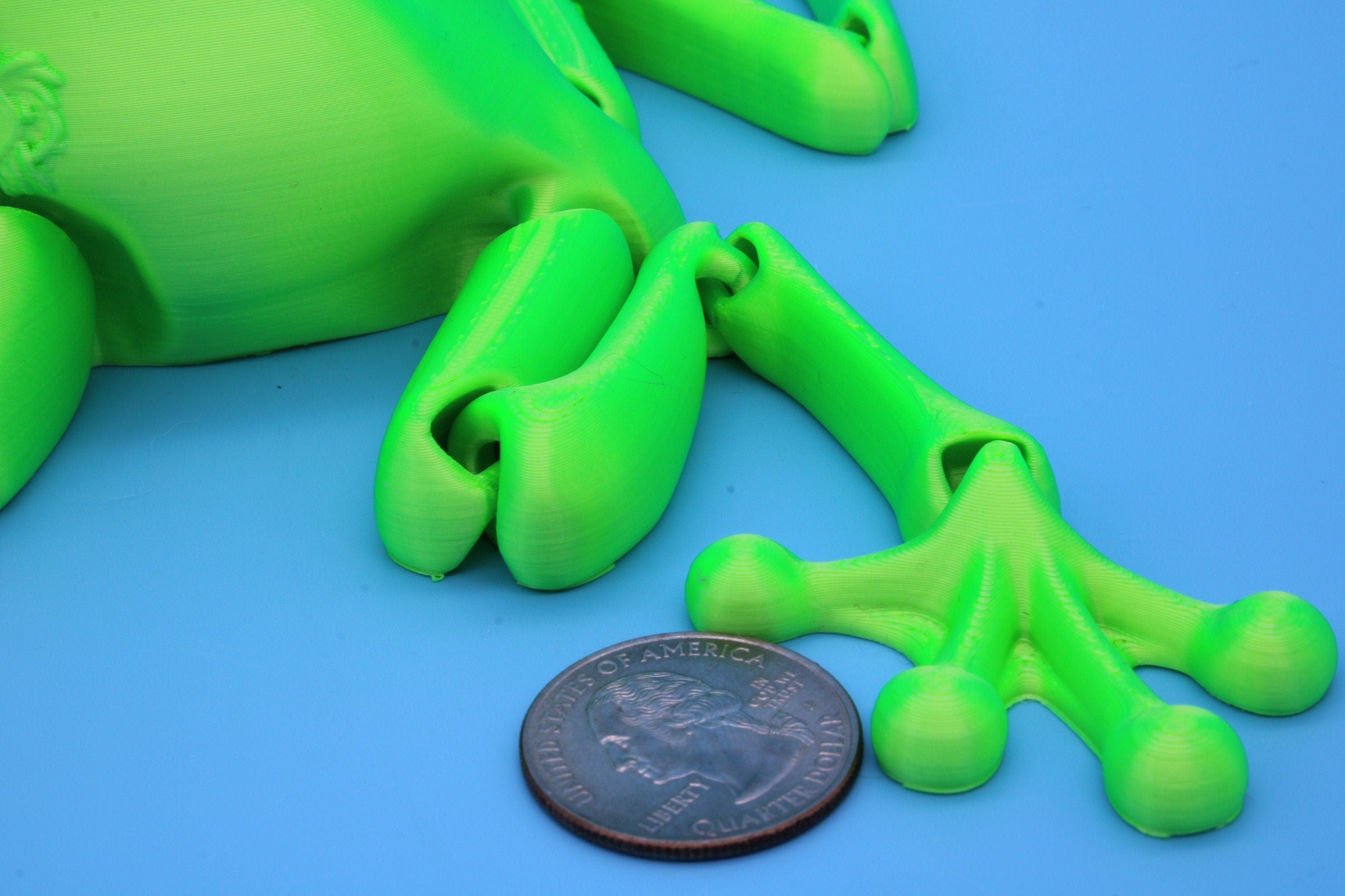 Green Prince Frog | Cute Flexi Toy | Articulating Frog | 3D printed Unique Fidget | Desk Buddy