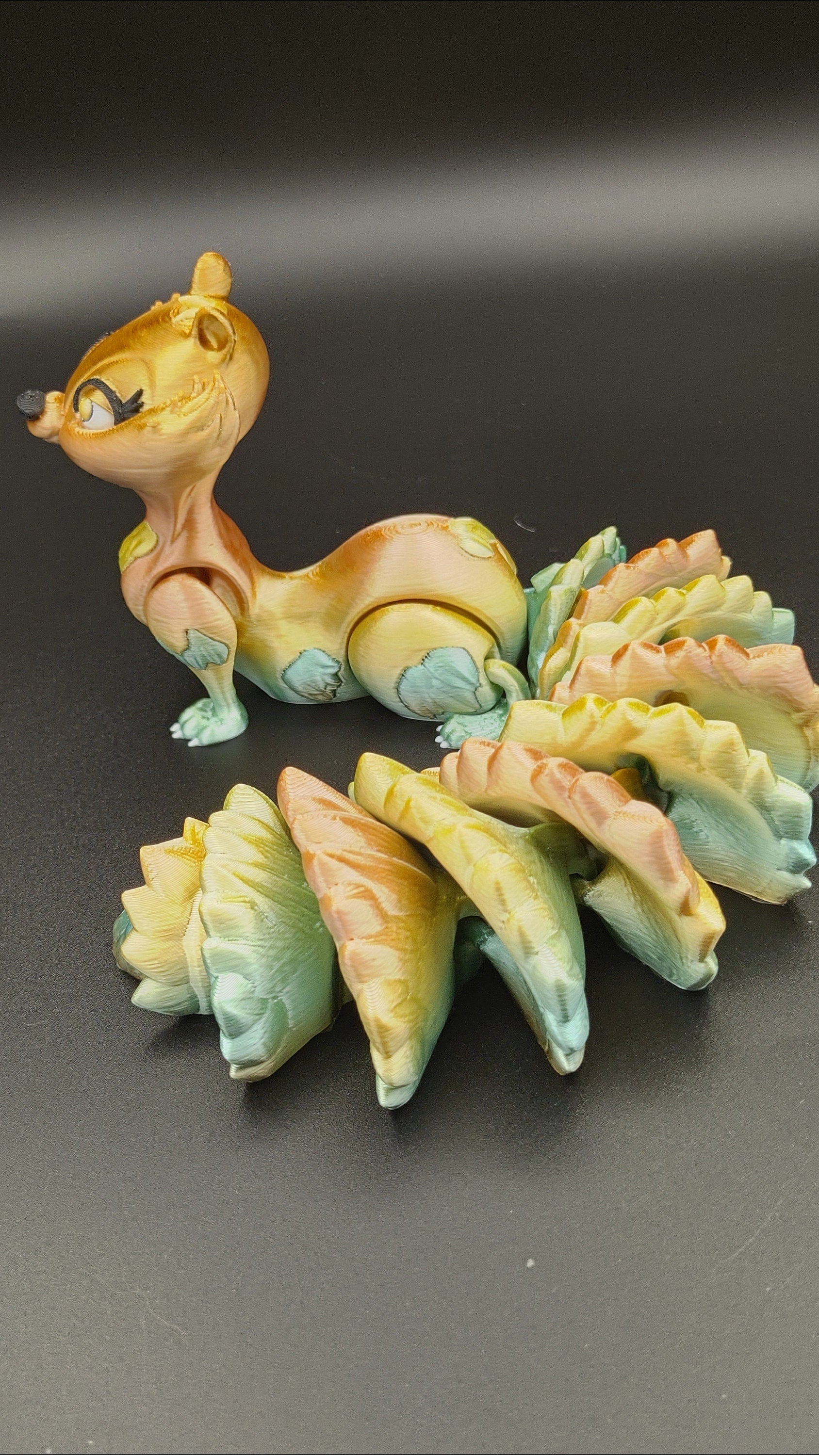 Flawed Squirrel | Cute Flexi Animal | Rainbow Unique 3D Printed Squirrel | Great Articulating fidget | Stim Toy | Sensory Toy | Desk Toy.