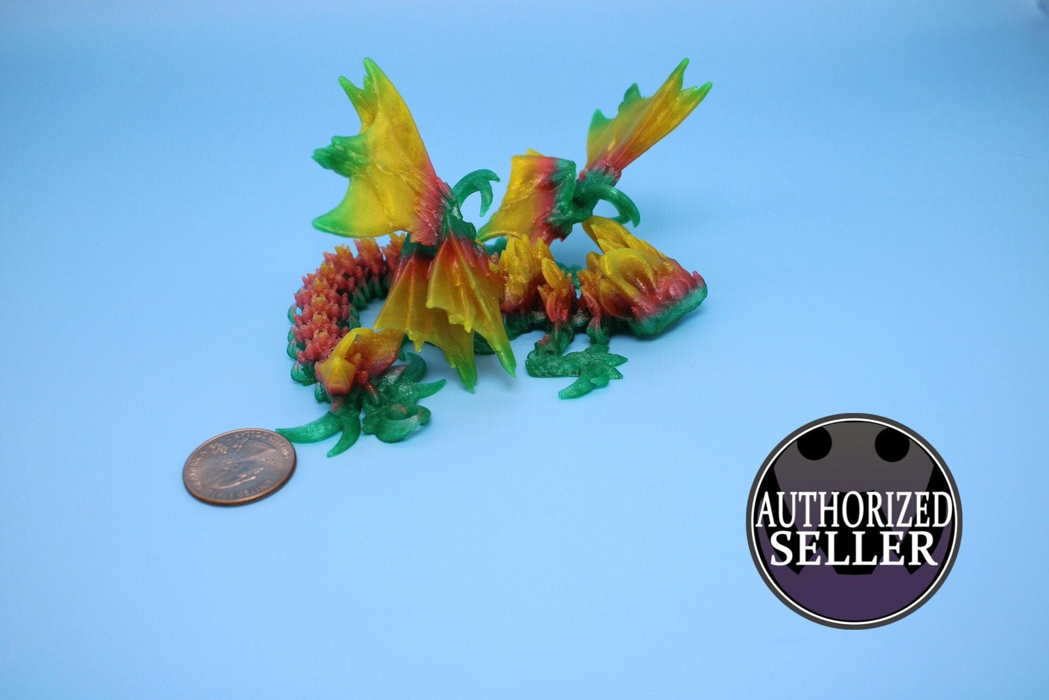 Miniature Flexible Bat Dragon | Rainbow Bat Wing | Articulating Dragon | 3D Printed Fidget | Flexi Toy | Adult Fidget Toy | Sensory Desk Toy