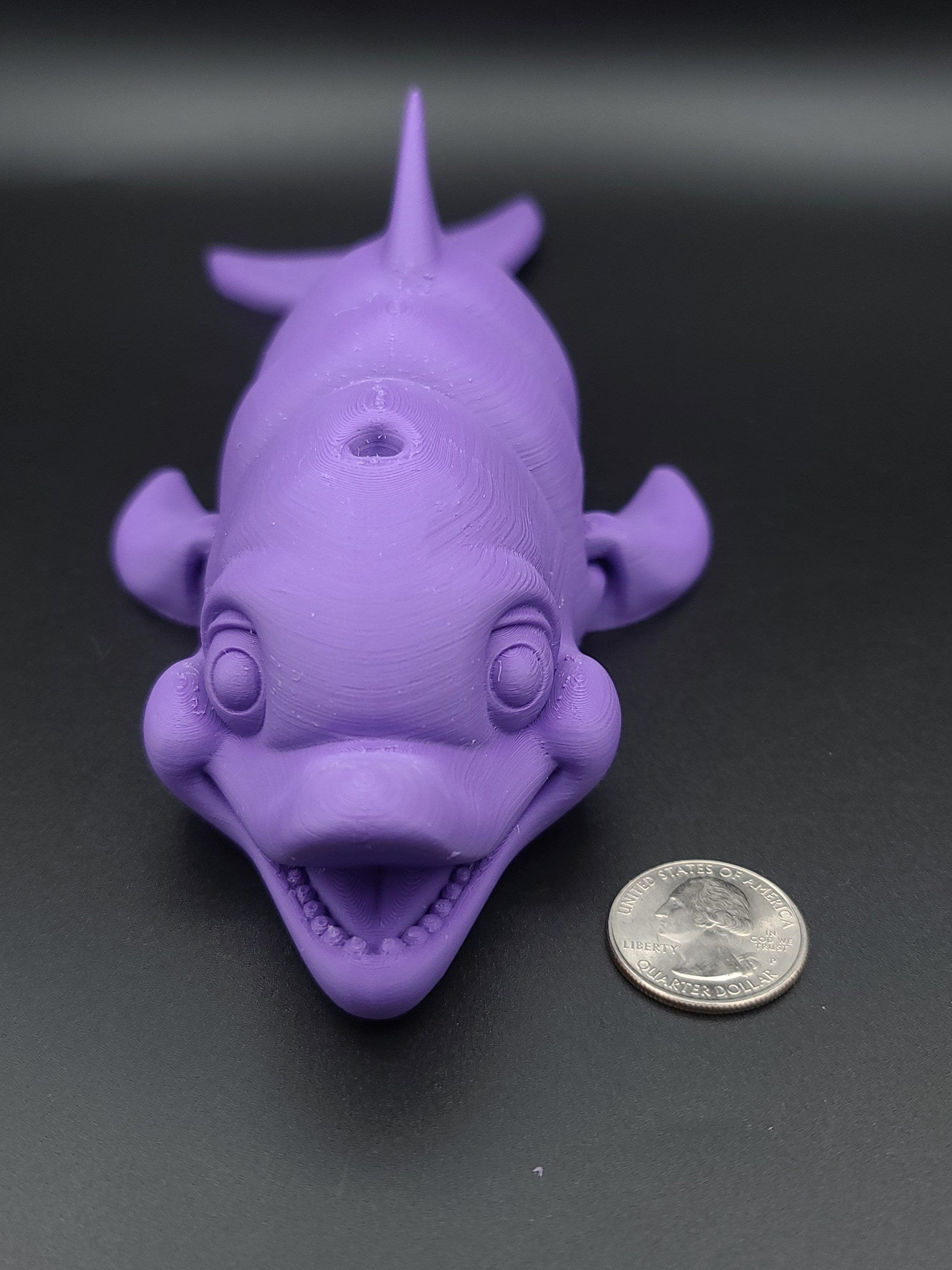 XL Purple Flexi Dolphin. 9.5 inch Articulating Super Cute Dolphin. Great fidget toy. Desk buddy. Sensory toy.