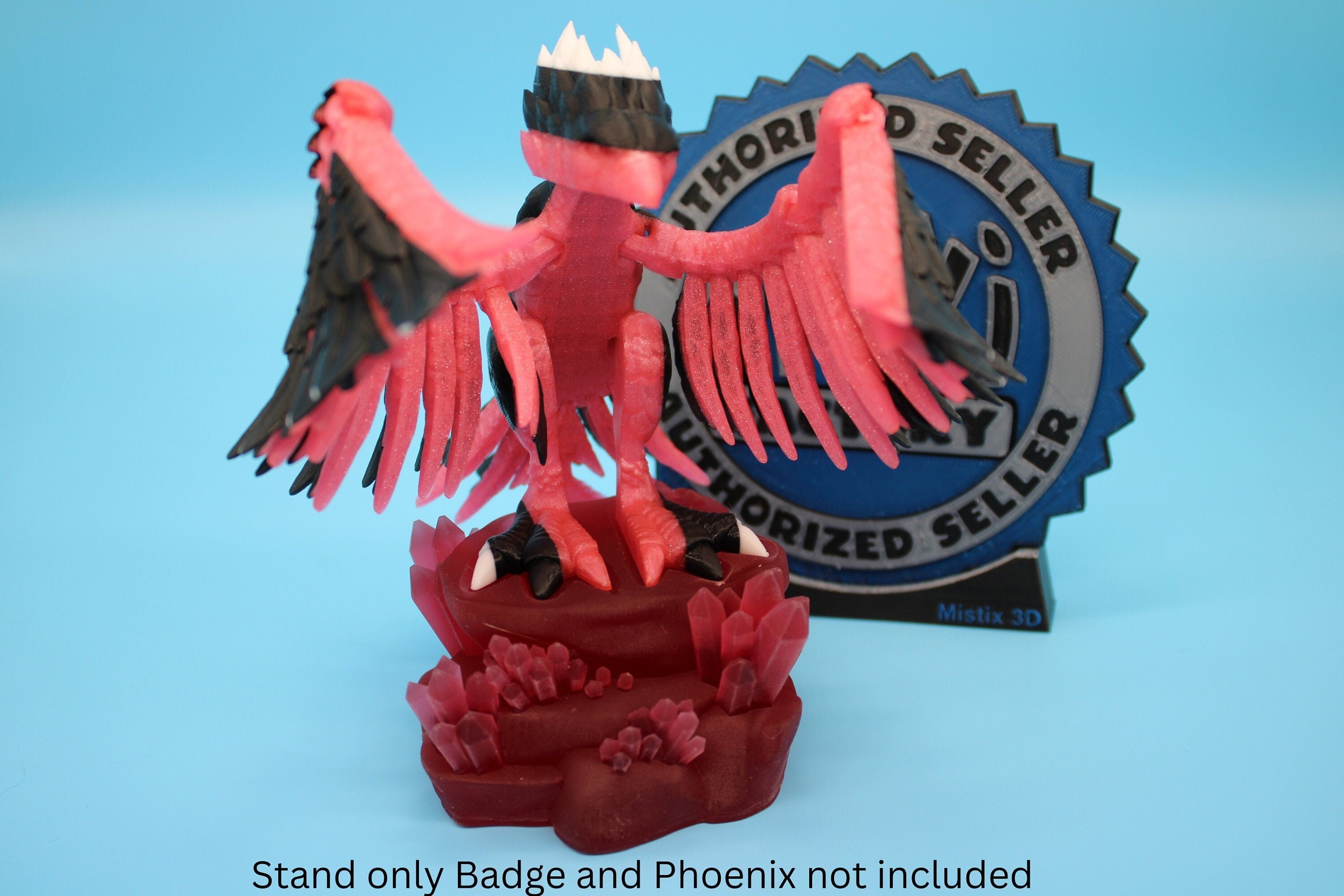 Resin 3D Printed Crystal Stand for Phoenix. Super cute to show off your Phoenix. Display for your favorite Stand only, Phoenix not included