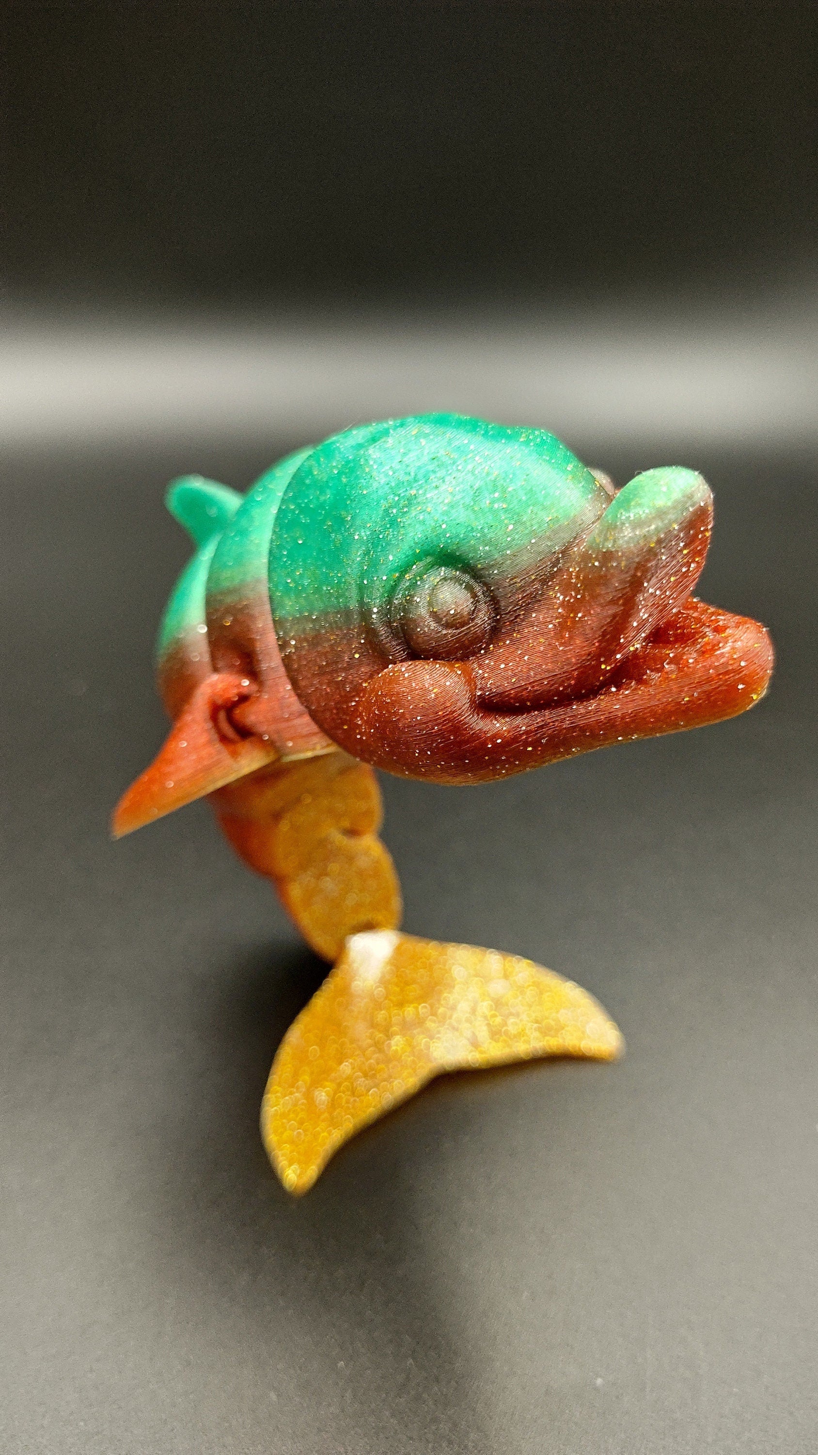 Sparkle Multi Color Flexi Dolphin. Articulating Super Cute Dolphin. Great fidget toy. Desk buddy. Sensory toy. No surprise rainbow.