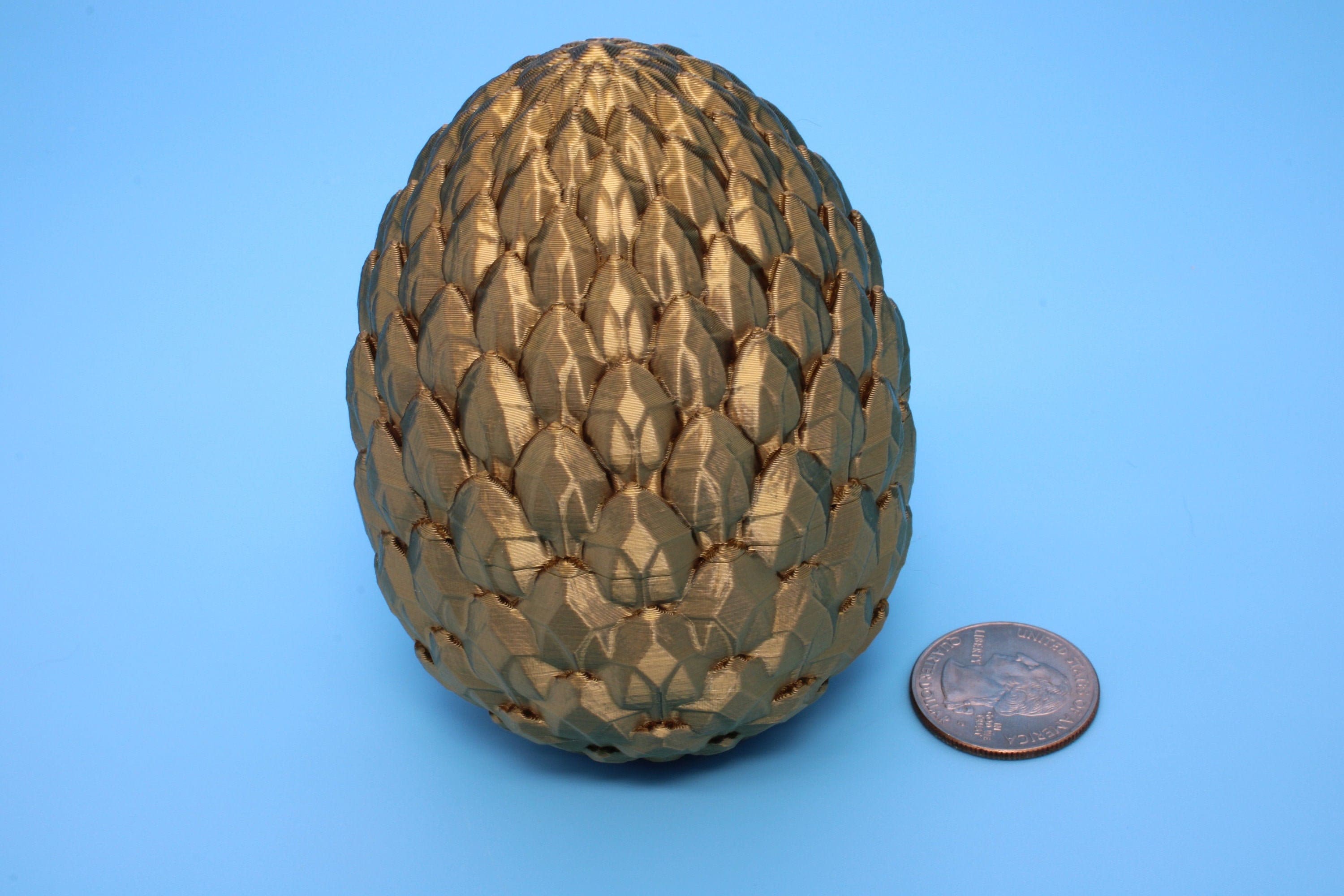Small Dragon Scale Egg | 3D printed Dragon Egg Storage! | 3.5 in. Crystal Egg | Gift. Decorative Egg