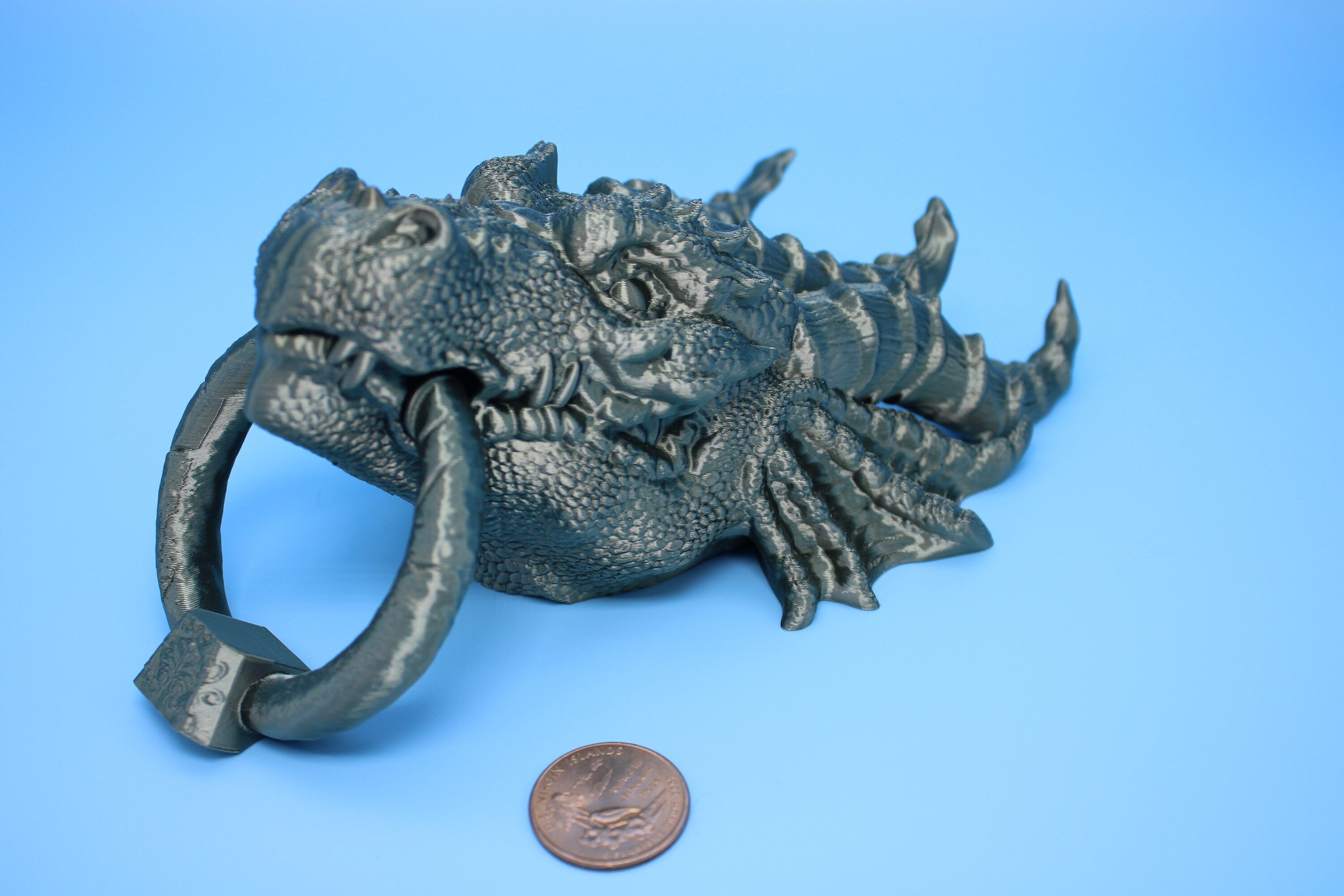 Dragon Head- Door Knocker | 3D Printed | Unique Dragon knocker with moving knocker
