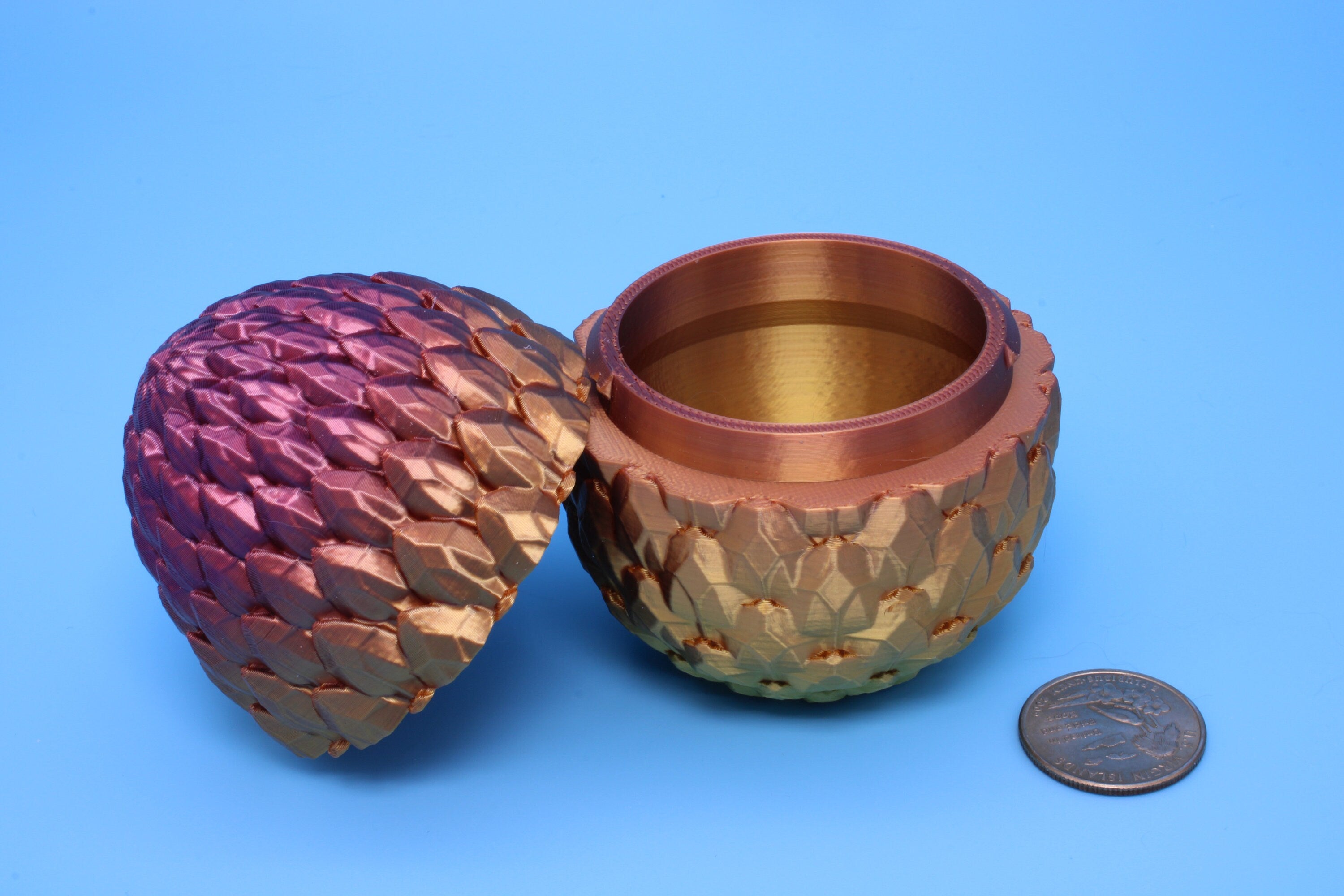 Dragon Scale Egg- Small | 3D Printed | Dragon Egg Storage! | 3.5 in. | Dragon Dice Box | Decorative Egg.