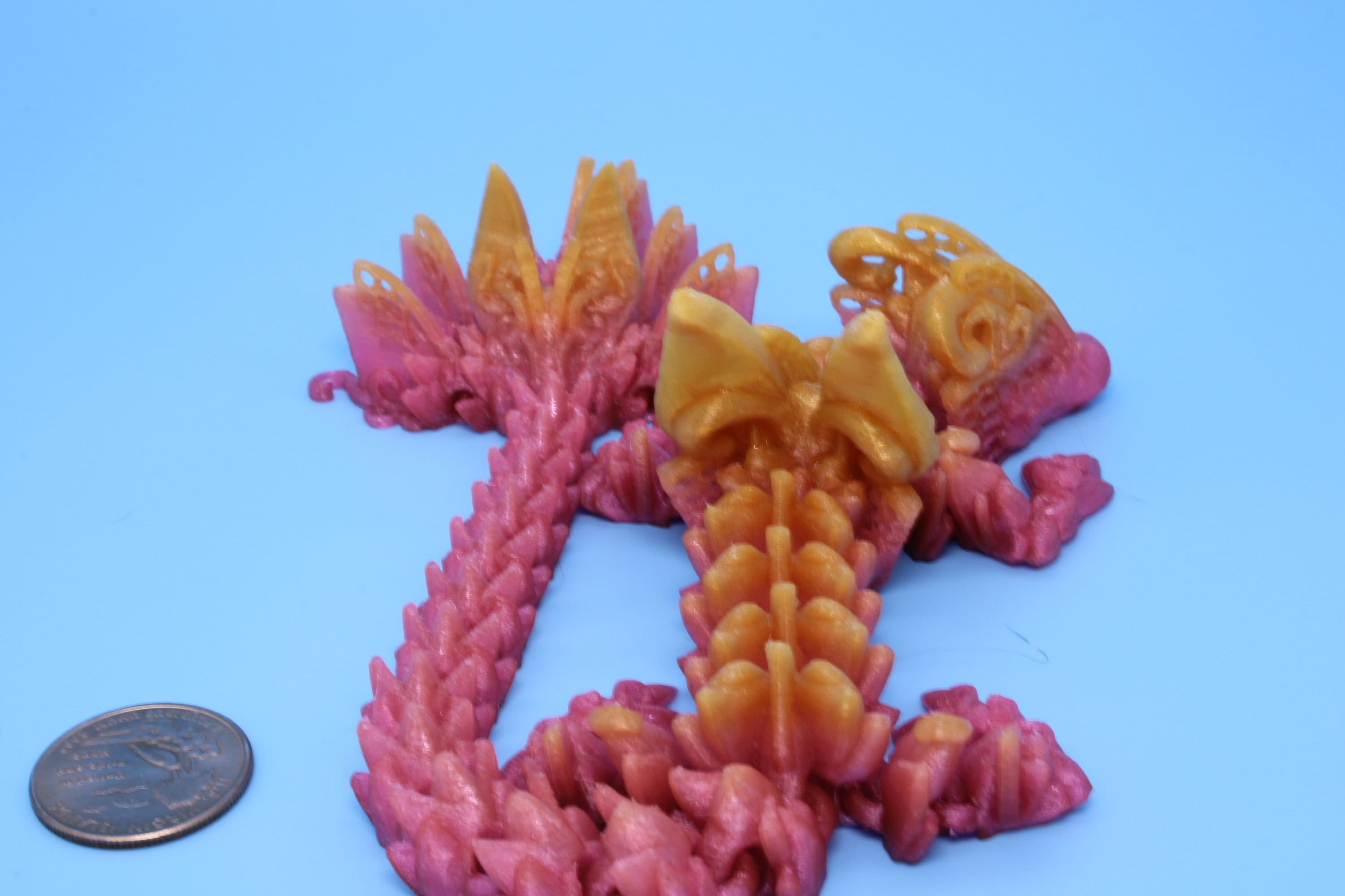Butterfly Dragon - Rainbow | Butterfly Small Dragon | 3D printed - TPU | Articulating Dragon | Fidget Toy | Flexi Toy | 12 in