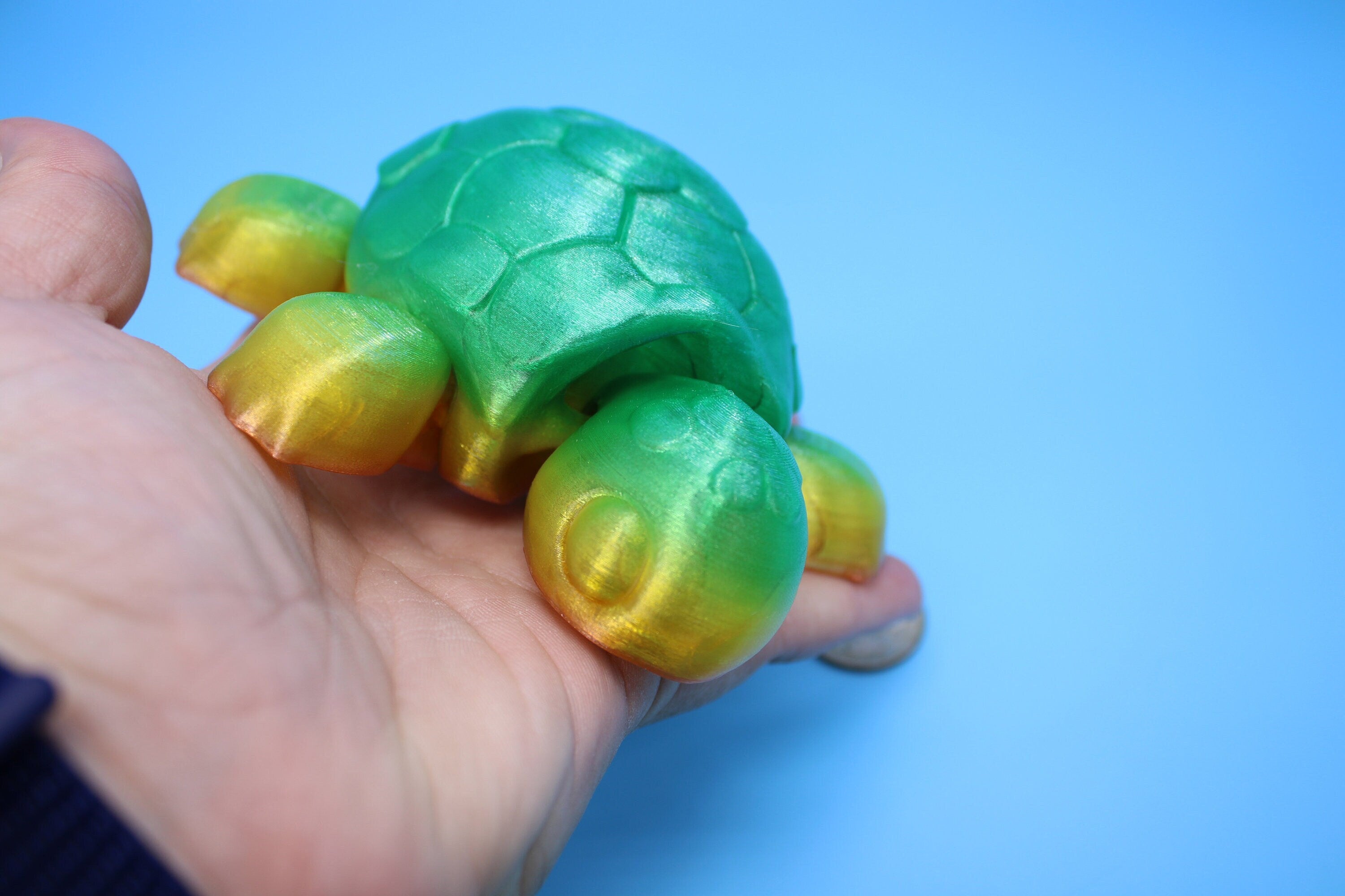 Turtle | Flexible (TPU) | 3D Printed Cute Turtle with Heart on Shell | Sensory Toy | Fidget Toy | Articulating Turtle.