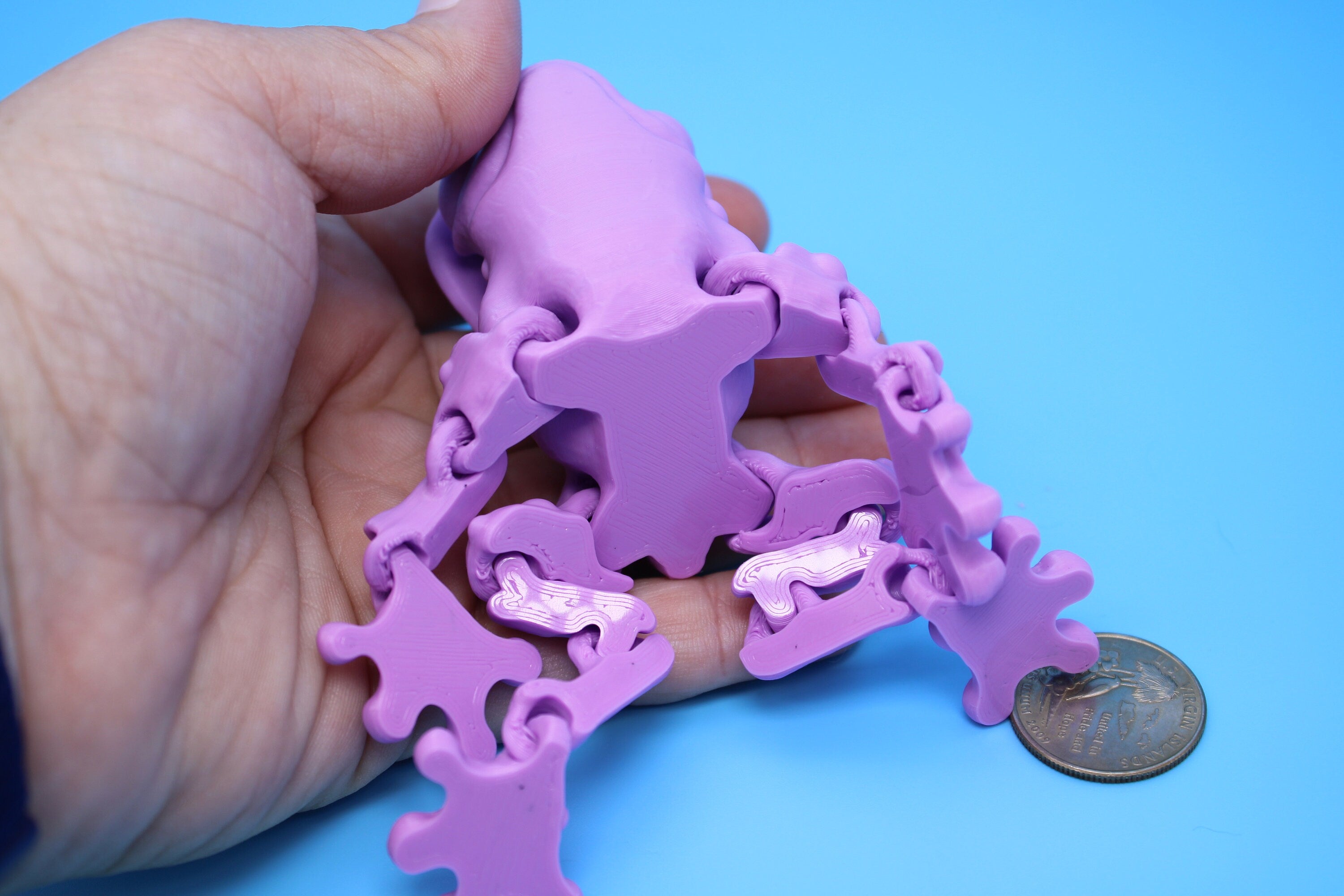 Mushroom Frog-Pink | 3D Printed | Friendly Frog | Fidget Toy | Articulating Frog.