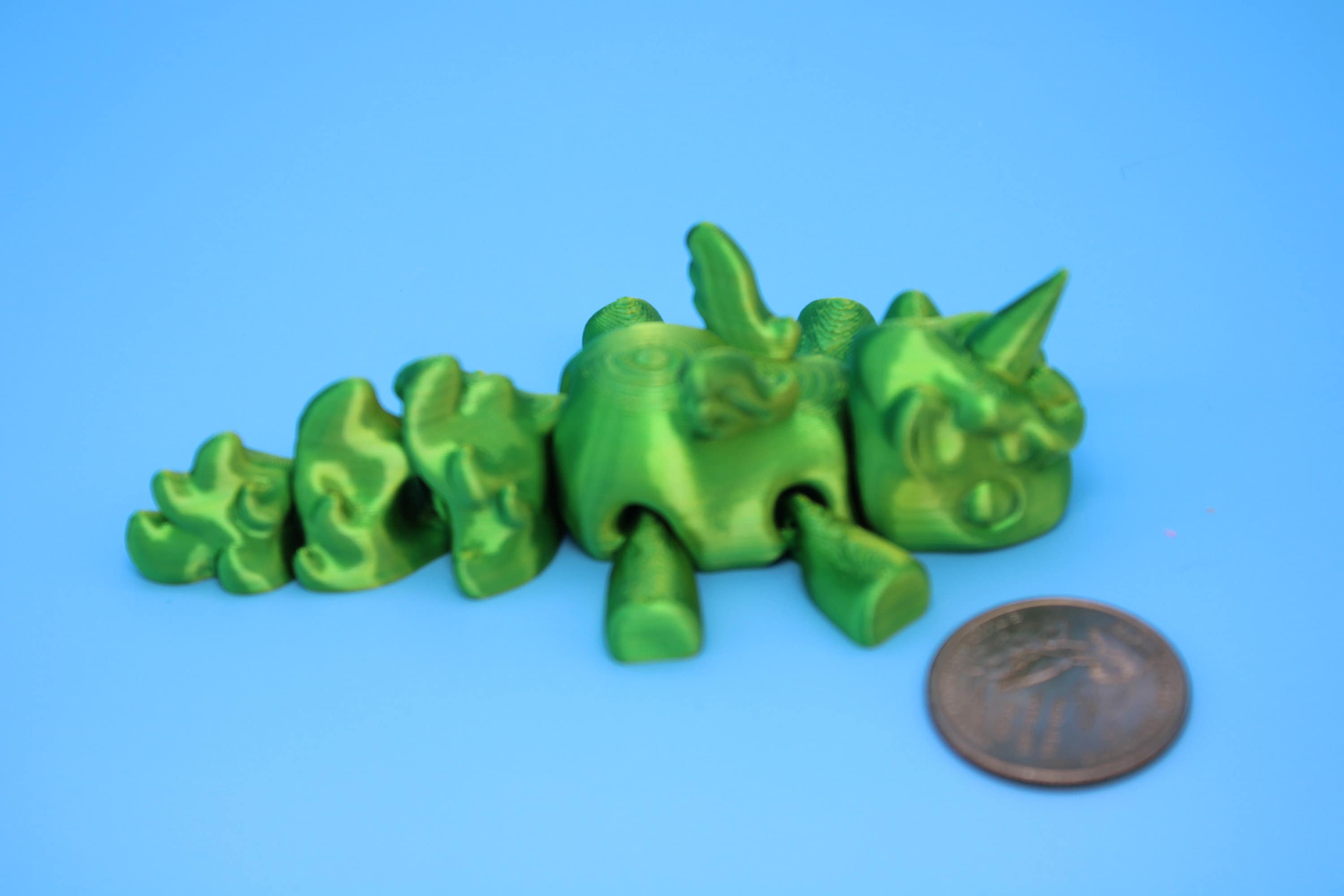 Unicorn with Wings-Green | 3D Printed Miniature | Cute Unicorn | Sensory Toy | Fidget Toy | Articulating Unicorn.