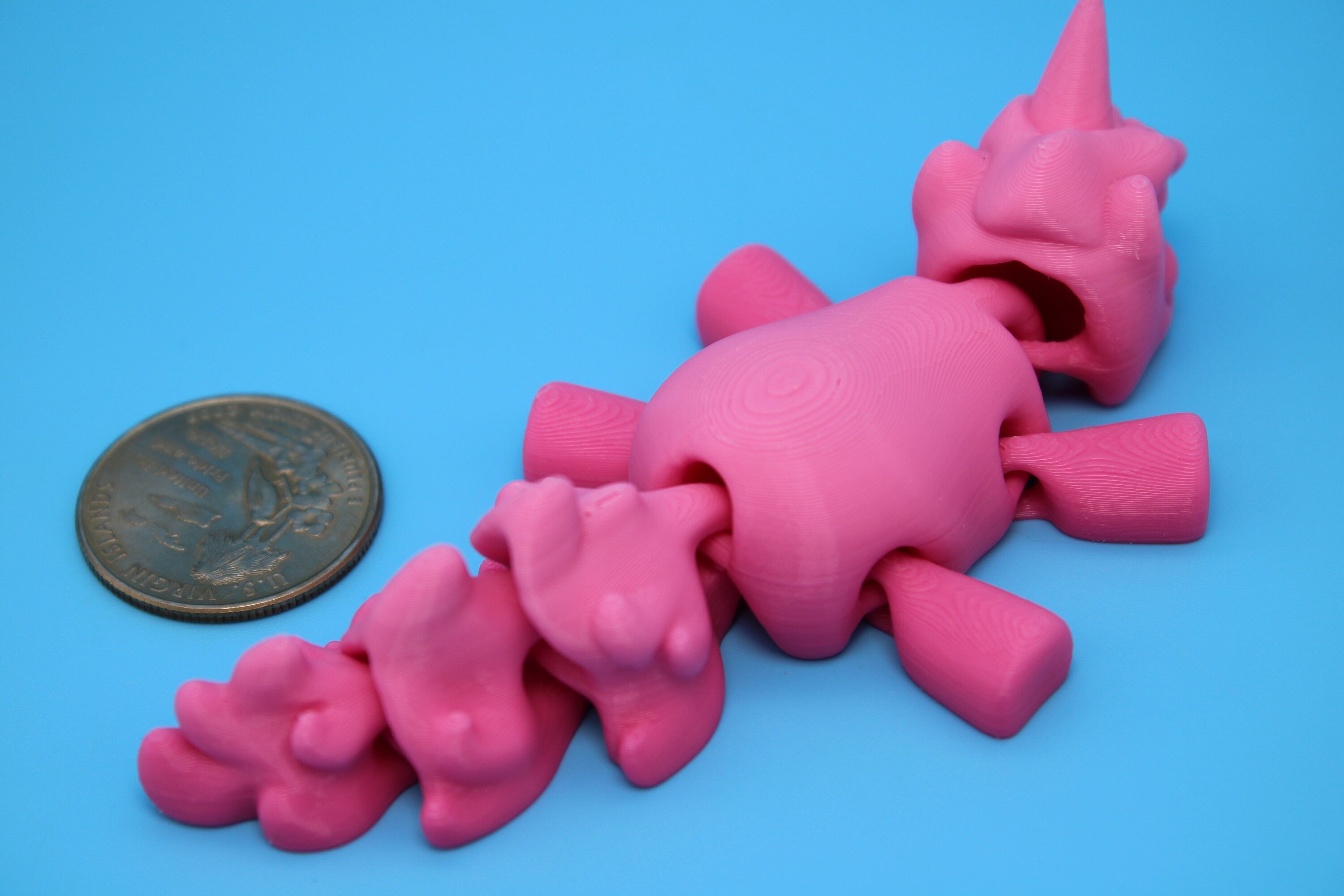 Unicorn no Wings- Pink | 3D Printed | Cute Unicorn | Sensory Toy | Fidget Toy | Articulating Unicorn.