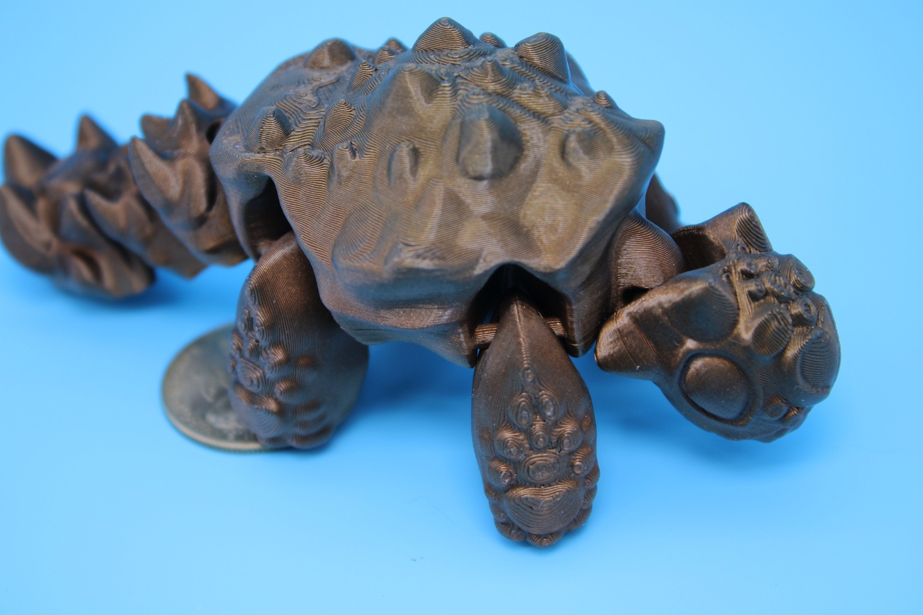 Dinosaur | 3D Printed Cute Anky | Sensory Toy | Fidget Toy | Articulating Ankylosaurus 4.75 in.