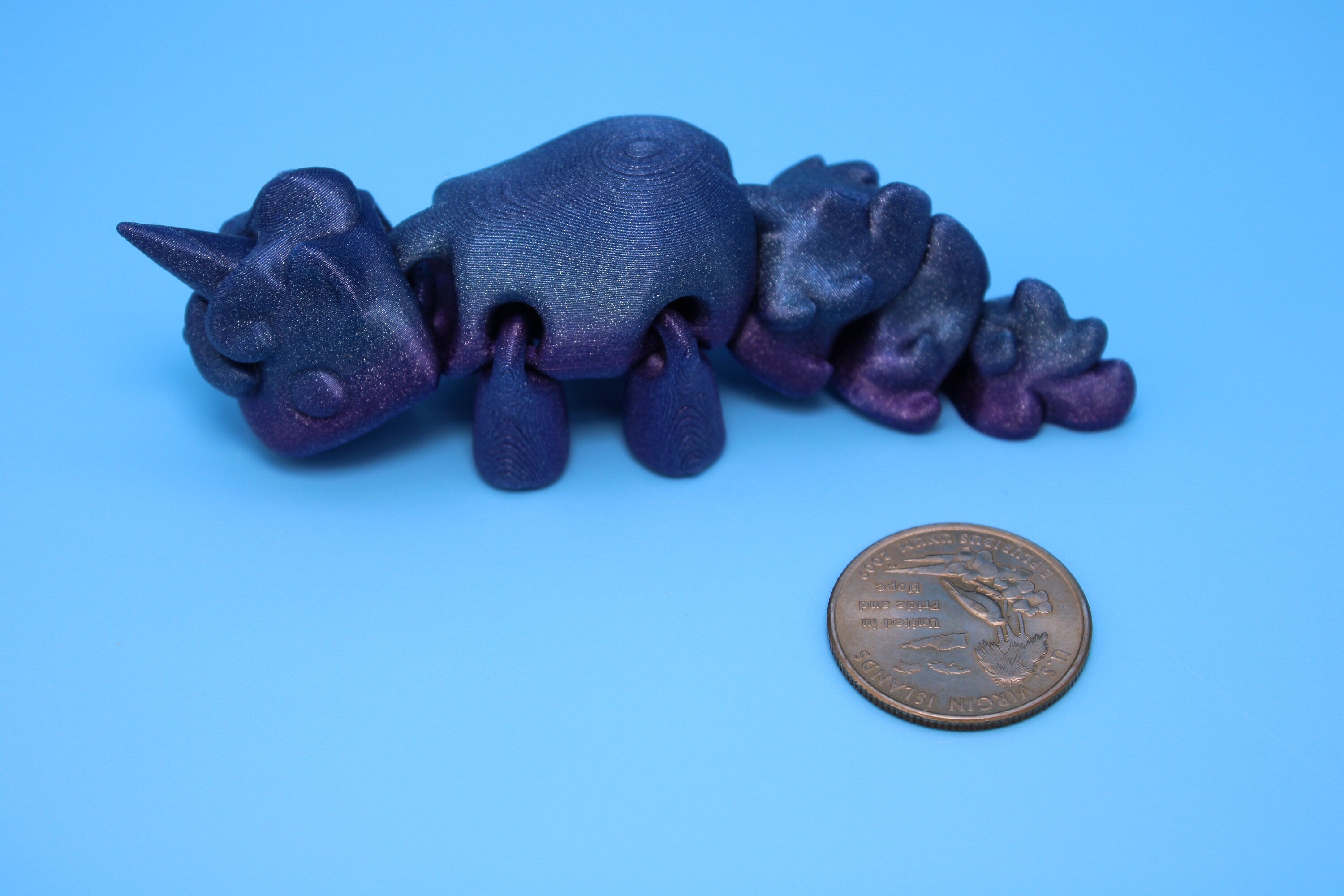 Unicorn no Wings- Blue & Purple | 3D Printed | Cute Unicorn | Sensory Toy | Fidget Toy | Articulating Unicorn.