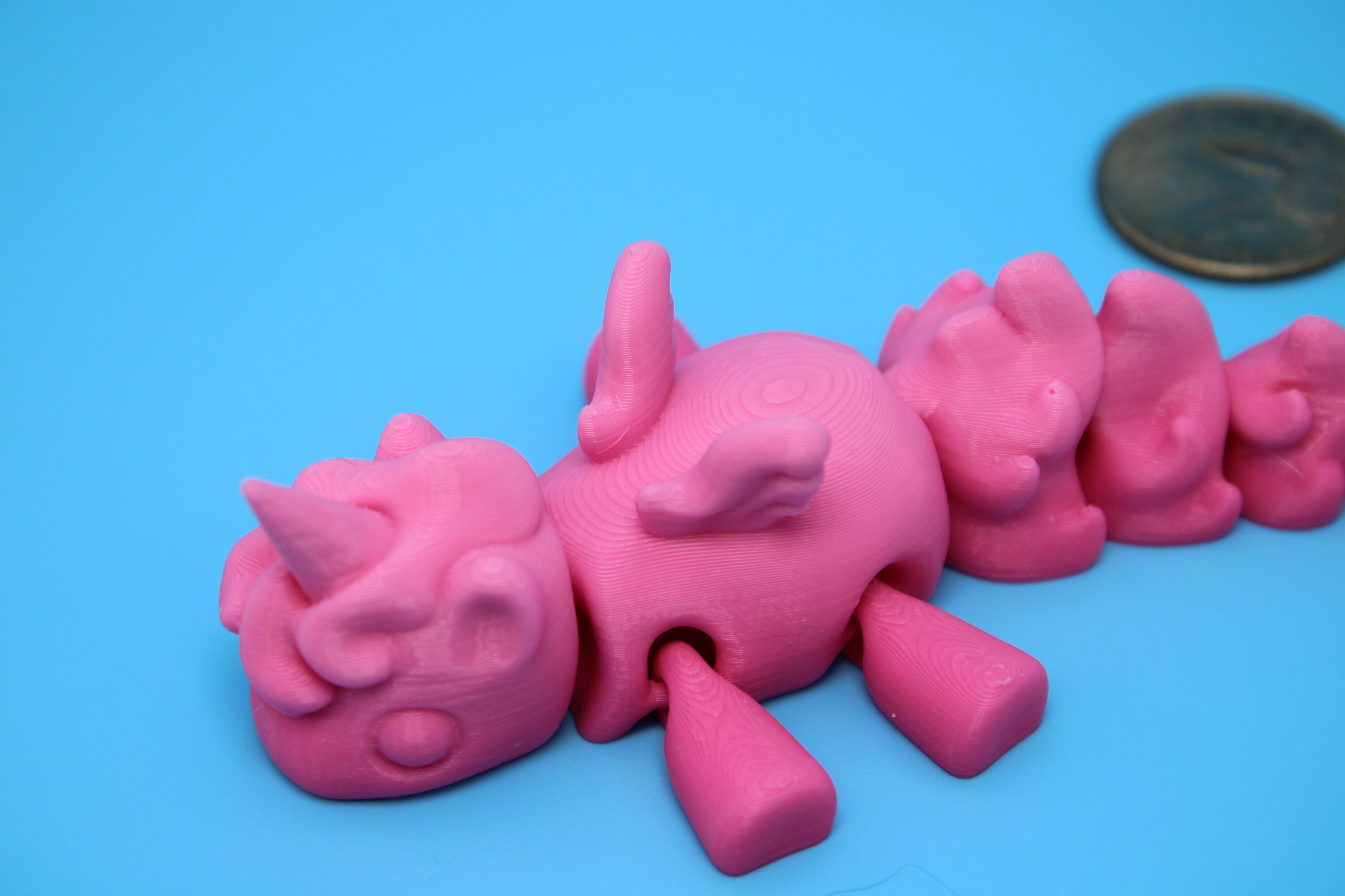 Unicorn with Wings-Pink | 3D Printed Miniature | Cute Unicorn | Sensory Toy | Fidget Toy | Articulating Unicorn.