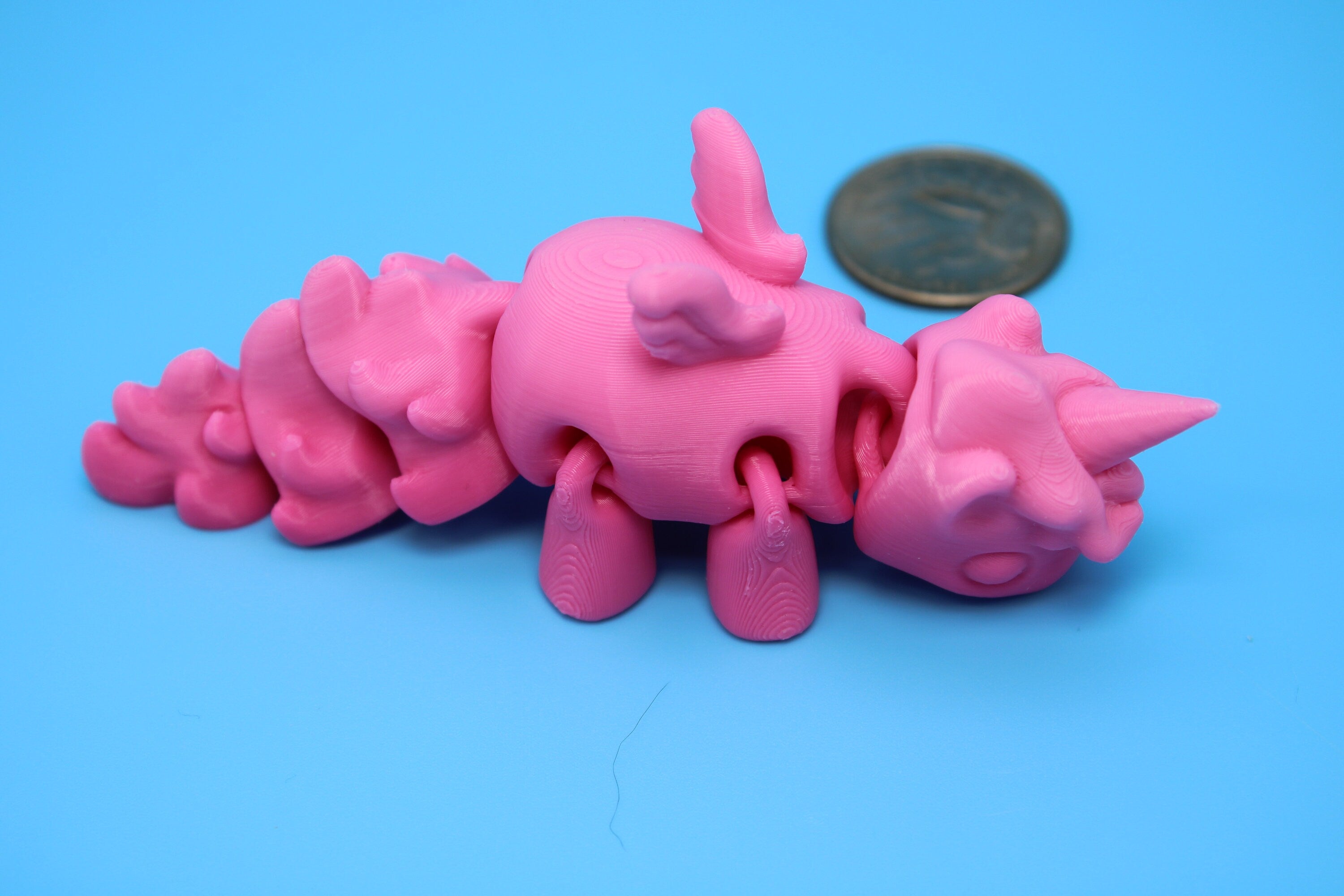 Unicorn with Wings-Pink | 3D Printed Miniature | Cute Unicorn | Sensory Toy | Fidget Toy | Articulating Unicorn.