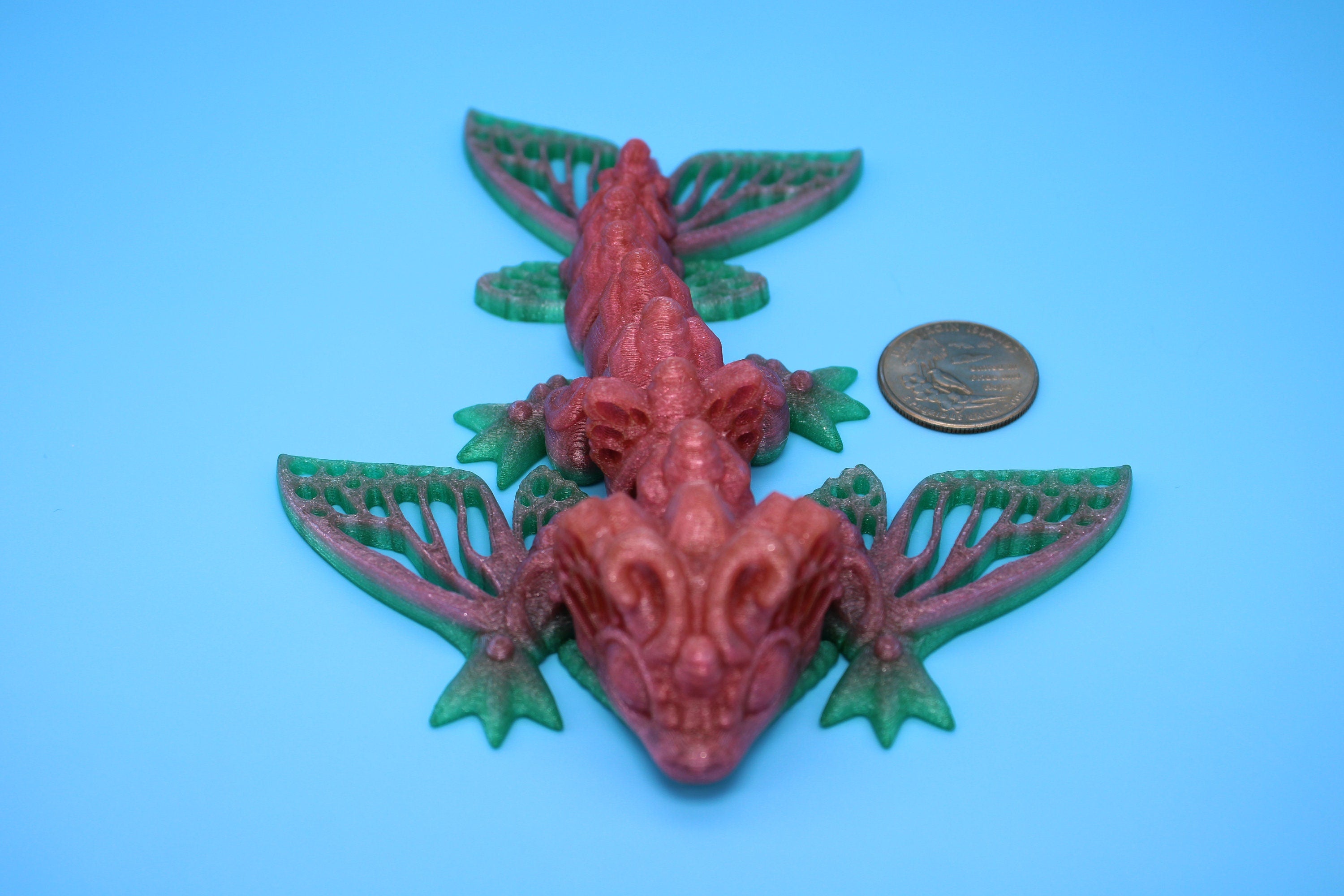 Butterfly Wyvern | 3D Printed TPU | Wyvern Dragon | 3.25 in. | Dragon Toy | Fidget Toy | Flexi Dragon.