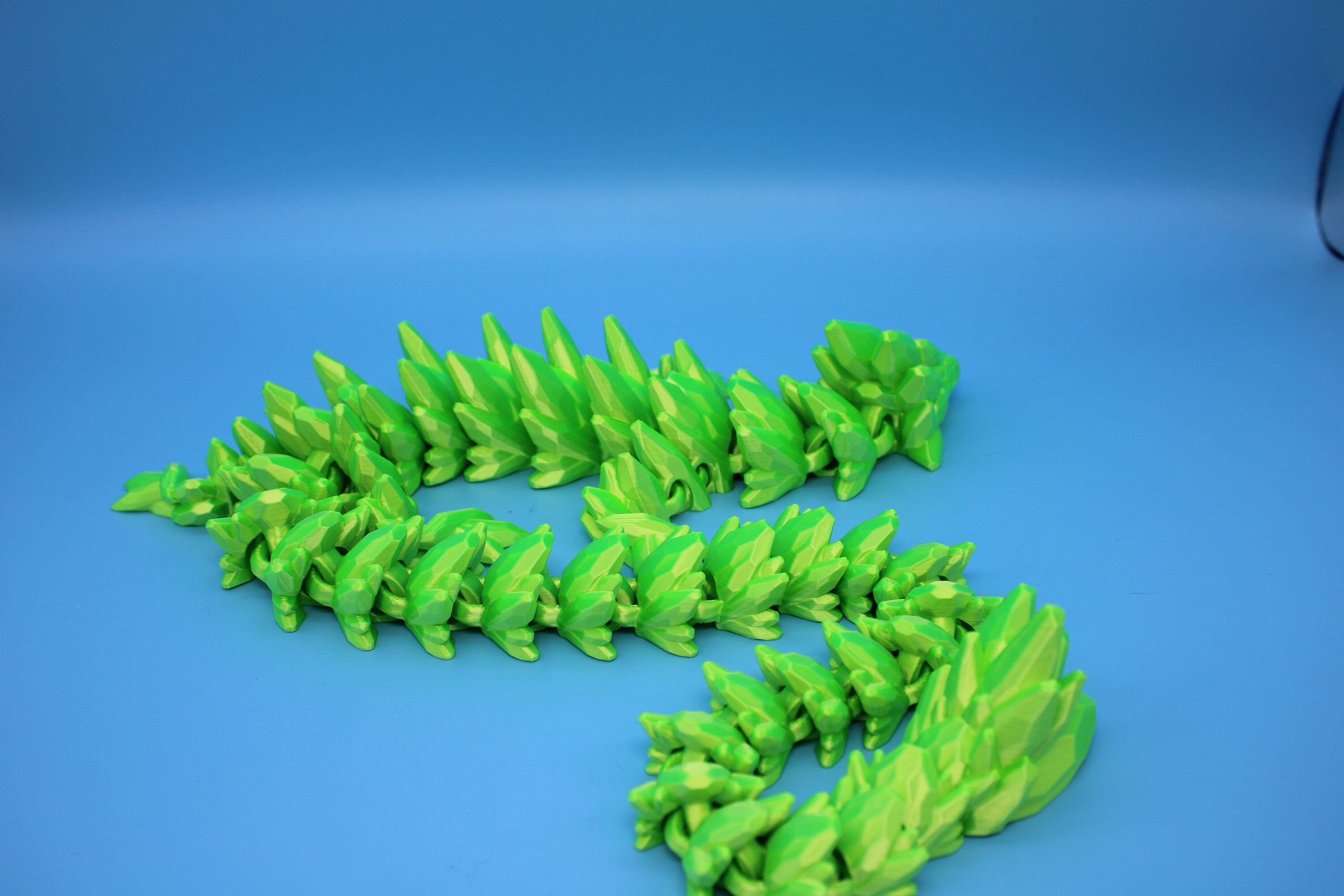 Gem Dragon | Green | 3D Printed Dragon | Flexi Toy | Fidget Toy | 26 inches!