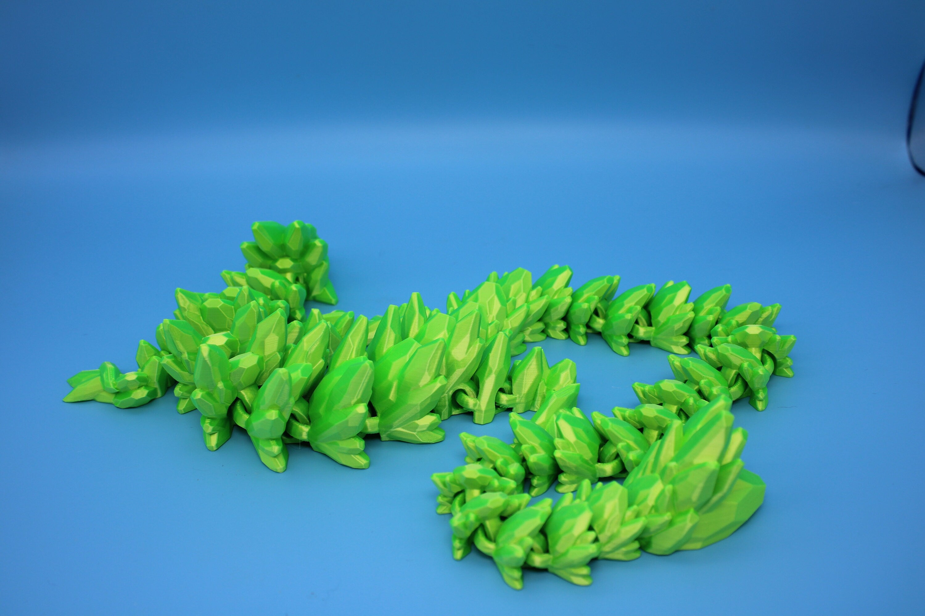 Gem Dragon | Green | 3D Printed Dragon | Flexi Toy | Fidget Toy | 26 inches!