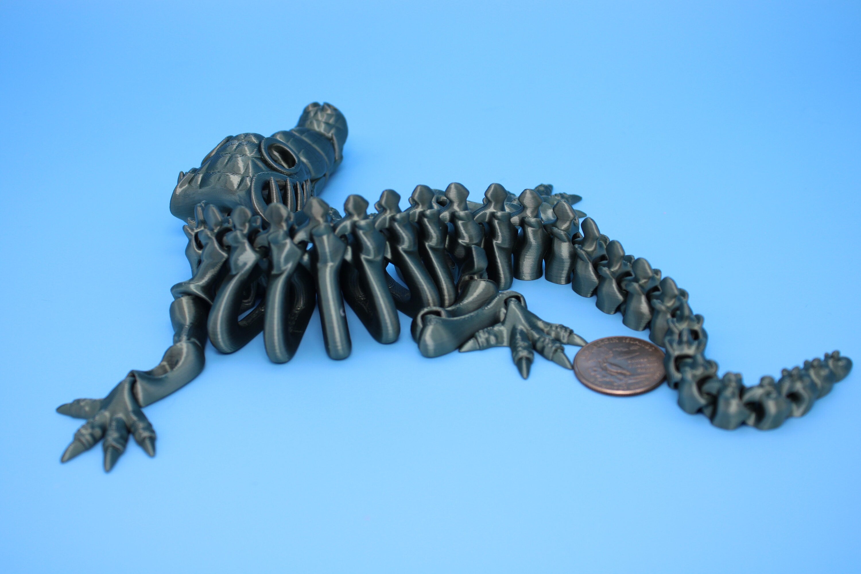 Crocodile | Cute Flexi Toy | Articulating Crocodile | 3D printed Unique Fidget | Desk Buddy | 13 in.