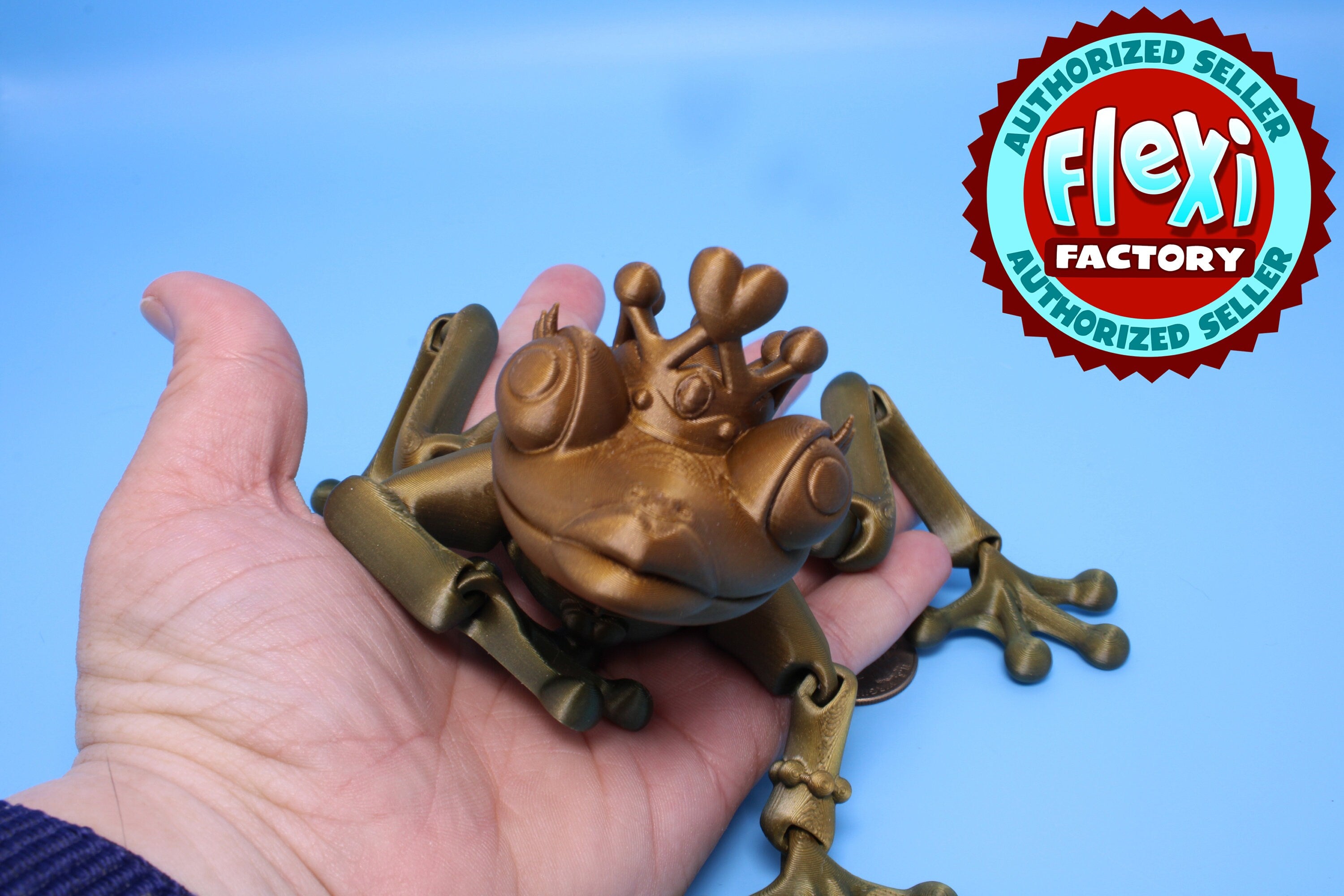 Princess Frog | Cute Flexi Toy | Articulating Frog | 3D printed Unique Fidget | Desk Buddy