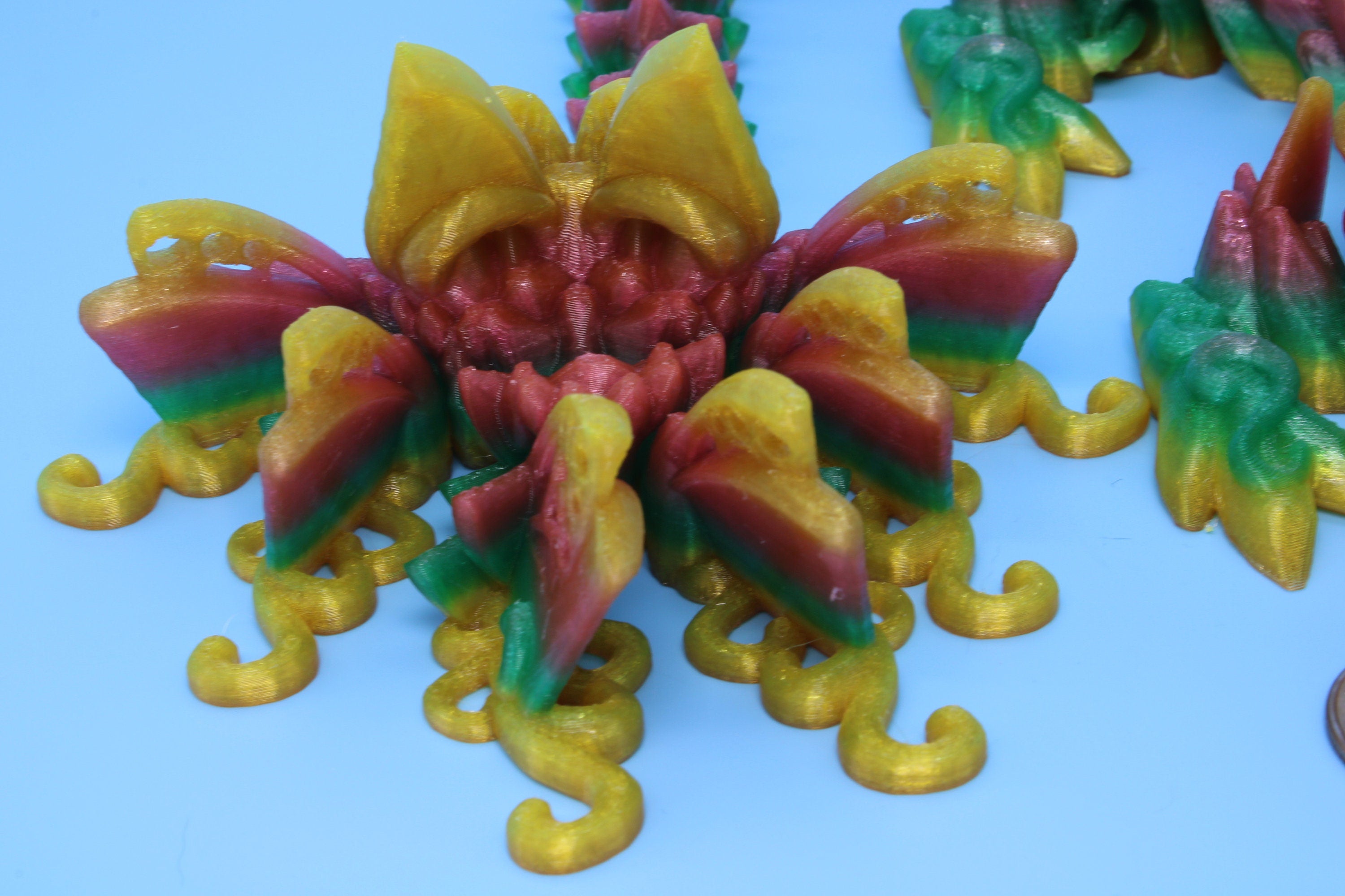 Butterfly Dragon - Rainbow | Butterfly Dragon | 3D printed - TPU | Articulating Dragon | Fidget Toy | Flexi Toy | 20 in