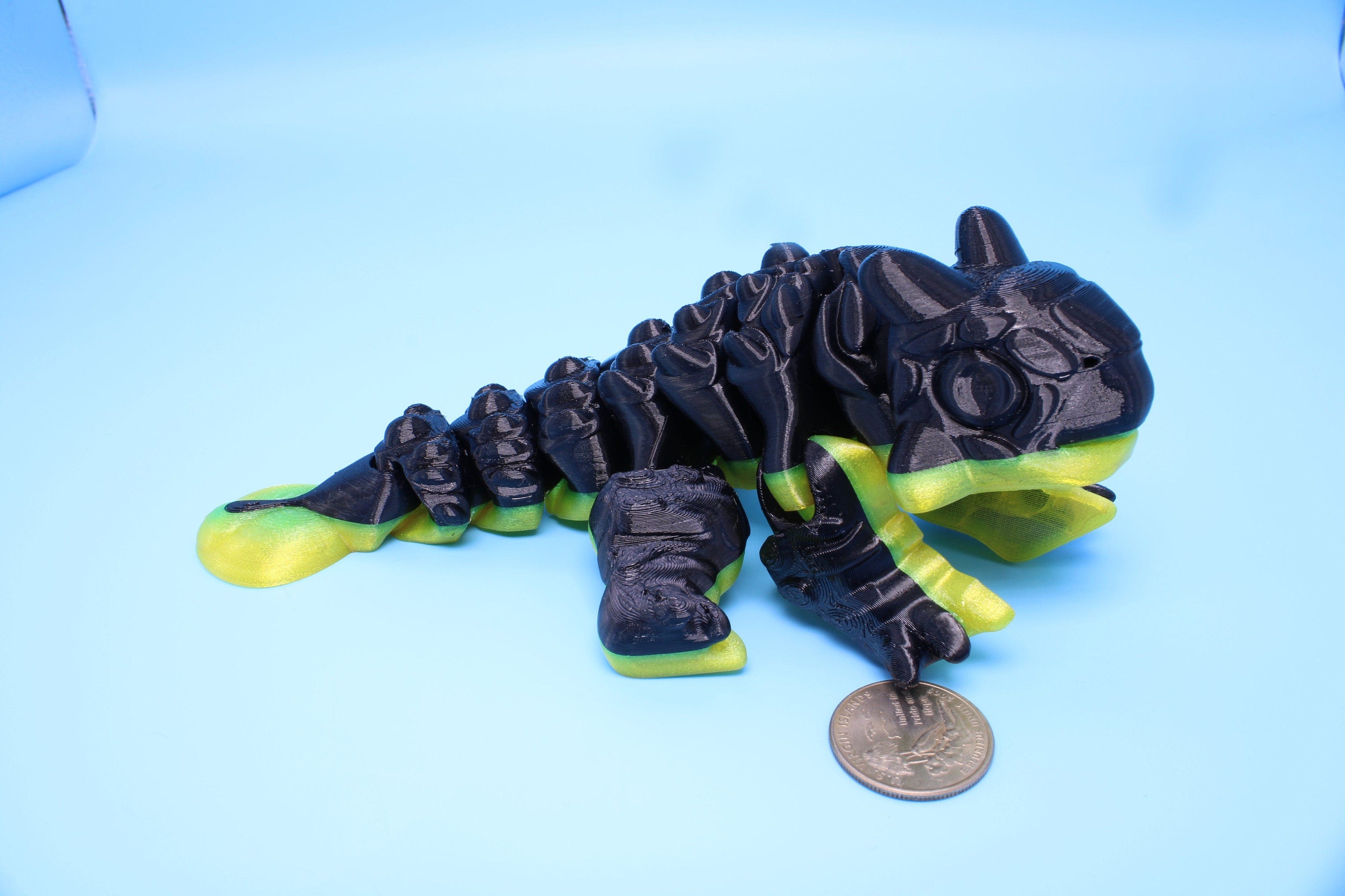 Copy of Dinosaur | Ankylosaurus- Black & Yellow | 3D Printed Cute Dino | 7.25 inches | Fidget Toy | Articulating Dinosaur