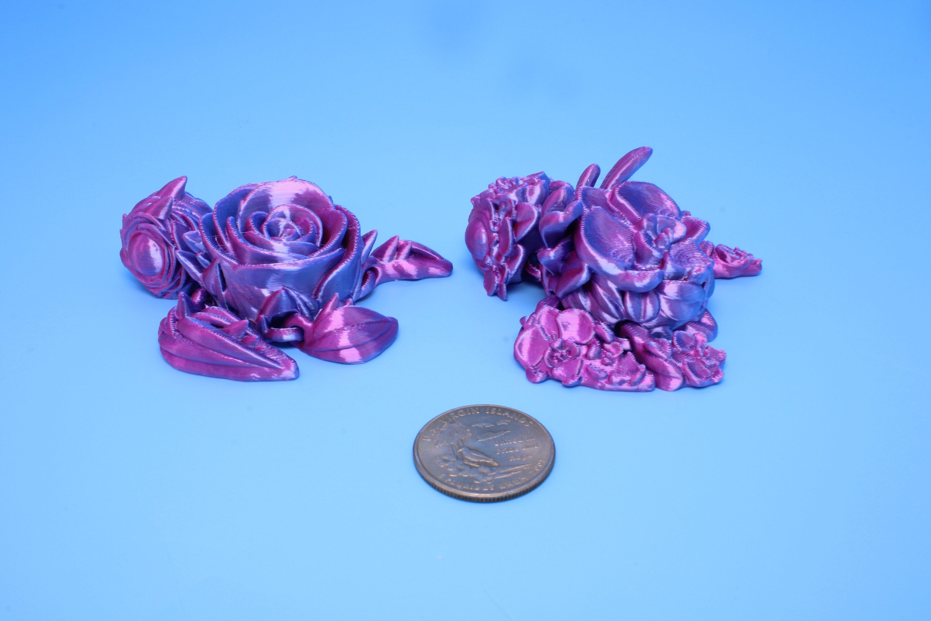 Miniature Turtle 2 Pack | 3D Printed | Roseurtle, Orchid Turtle | Fidget Toy | Flexi Turtle.