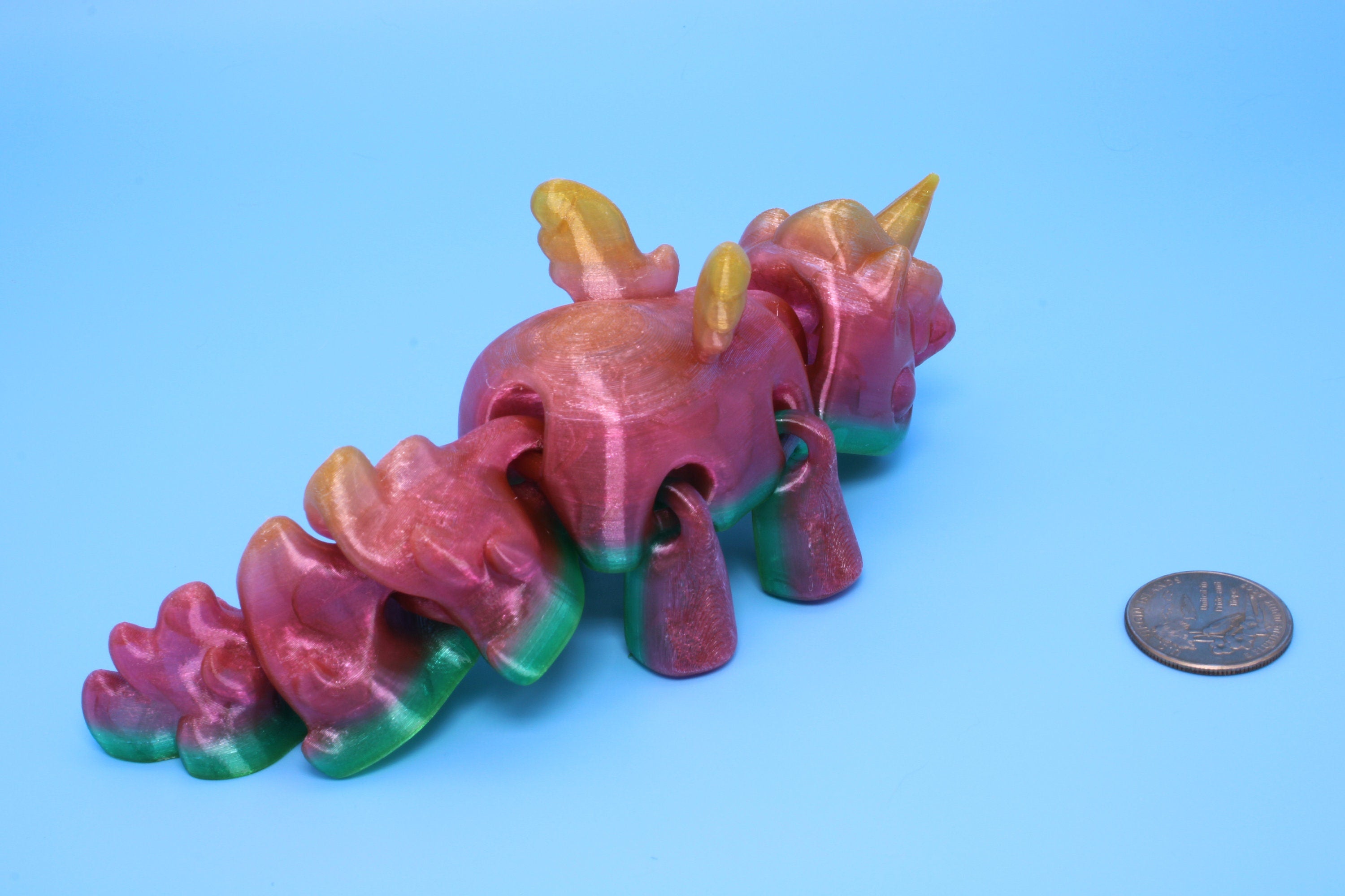 Unicorn with Wings | Flexible (TPU) | 3D Printed | Cute Unicorn | Sensory Toy | Fidget Toy | Articulating Unicorn.