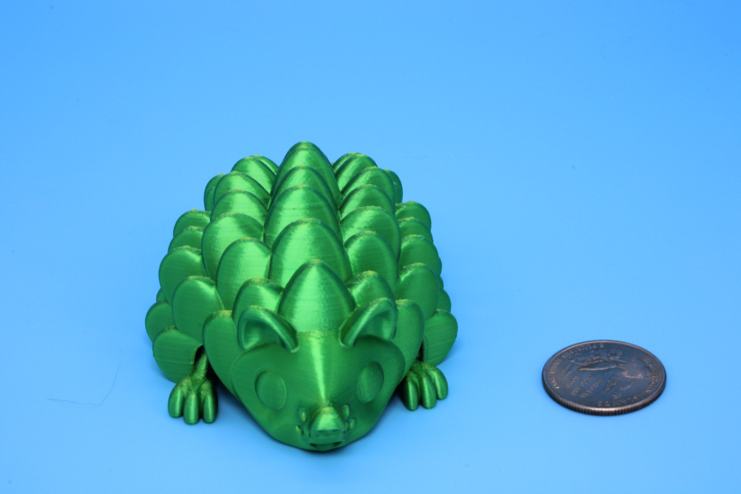 Hedgehog- Green & Yellow | 3D Printed | Small Cute Hedgehog | Sensory Toy | Fidget Toy.