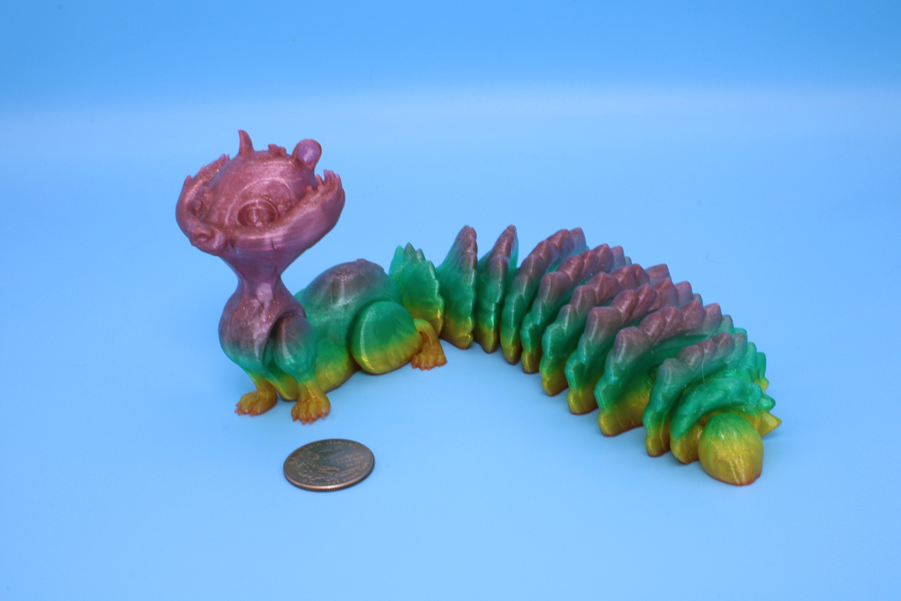 Squirrel- Rainbow | 3D Printed TPU | Cute Flexi Animal | Desk Toy.