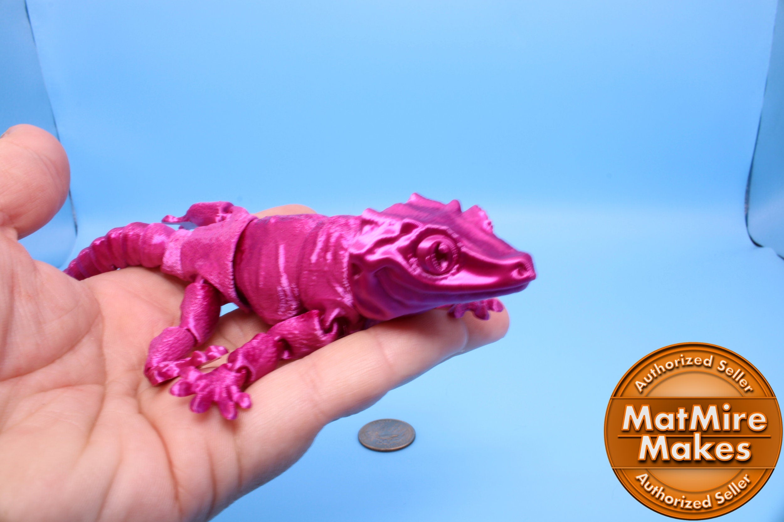 Gargoyle Gecko - Pink | Flexi Toy | Articulating Fidget Toy | 6in.