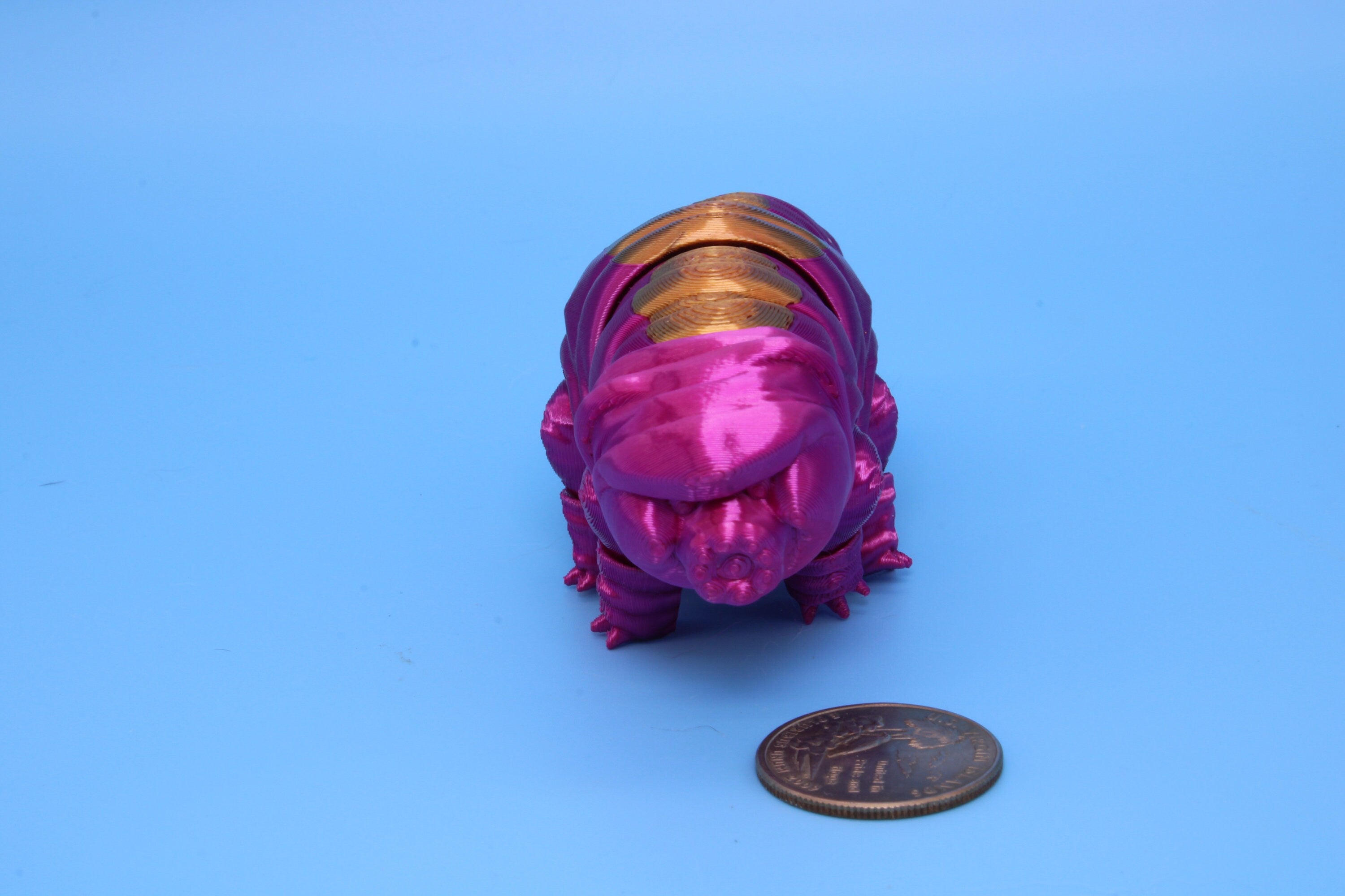 Tardigrade - Pink & Gold | Flexi Toy | Articulating Fidget Toy