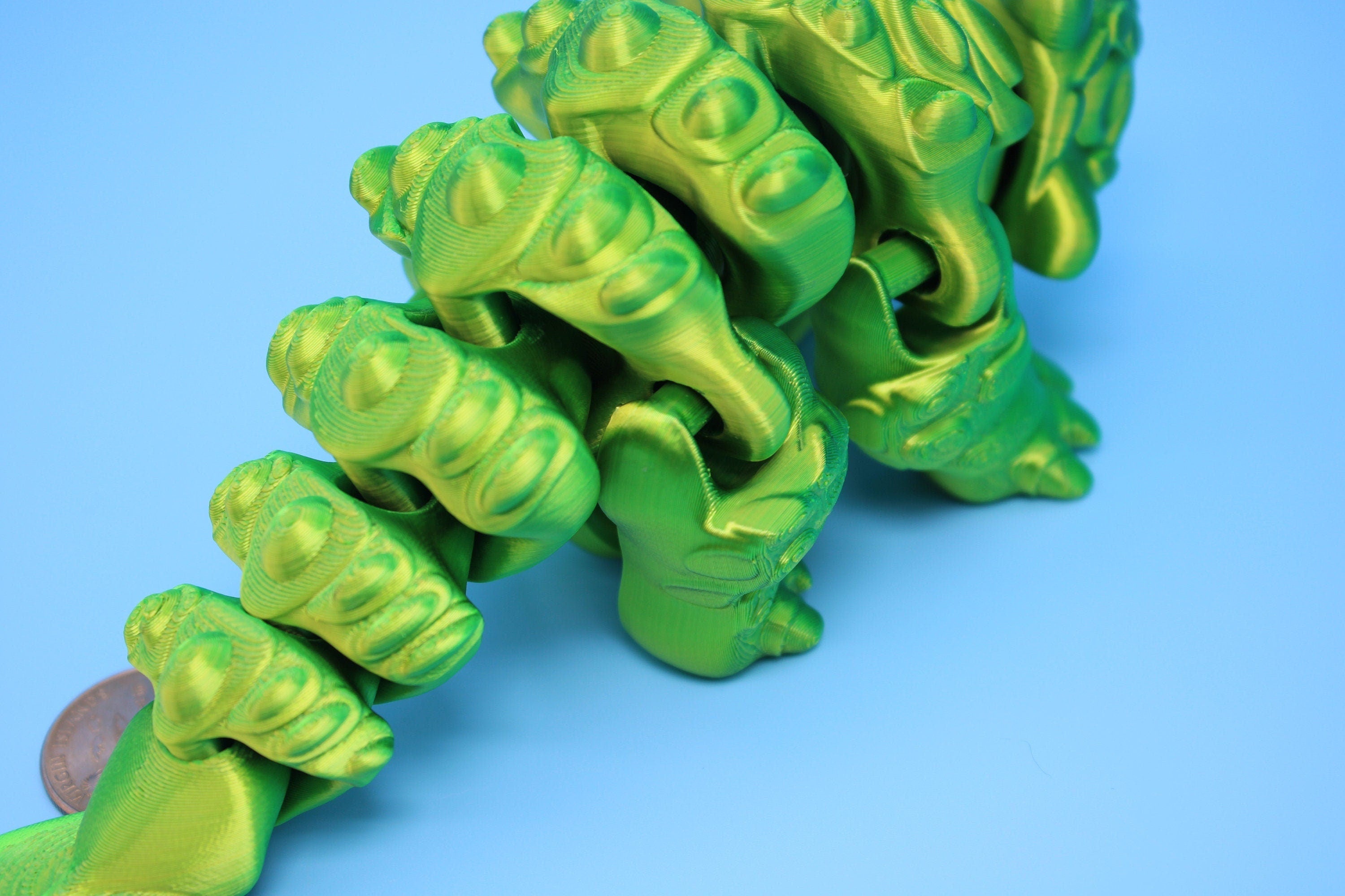 Dinosaur | Ankylosaurus- Green | 3D Printed Cute Dino | 7.25 inches | Fidget Toy | Articulating Dinosaur