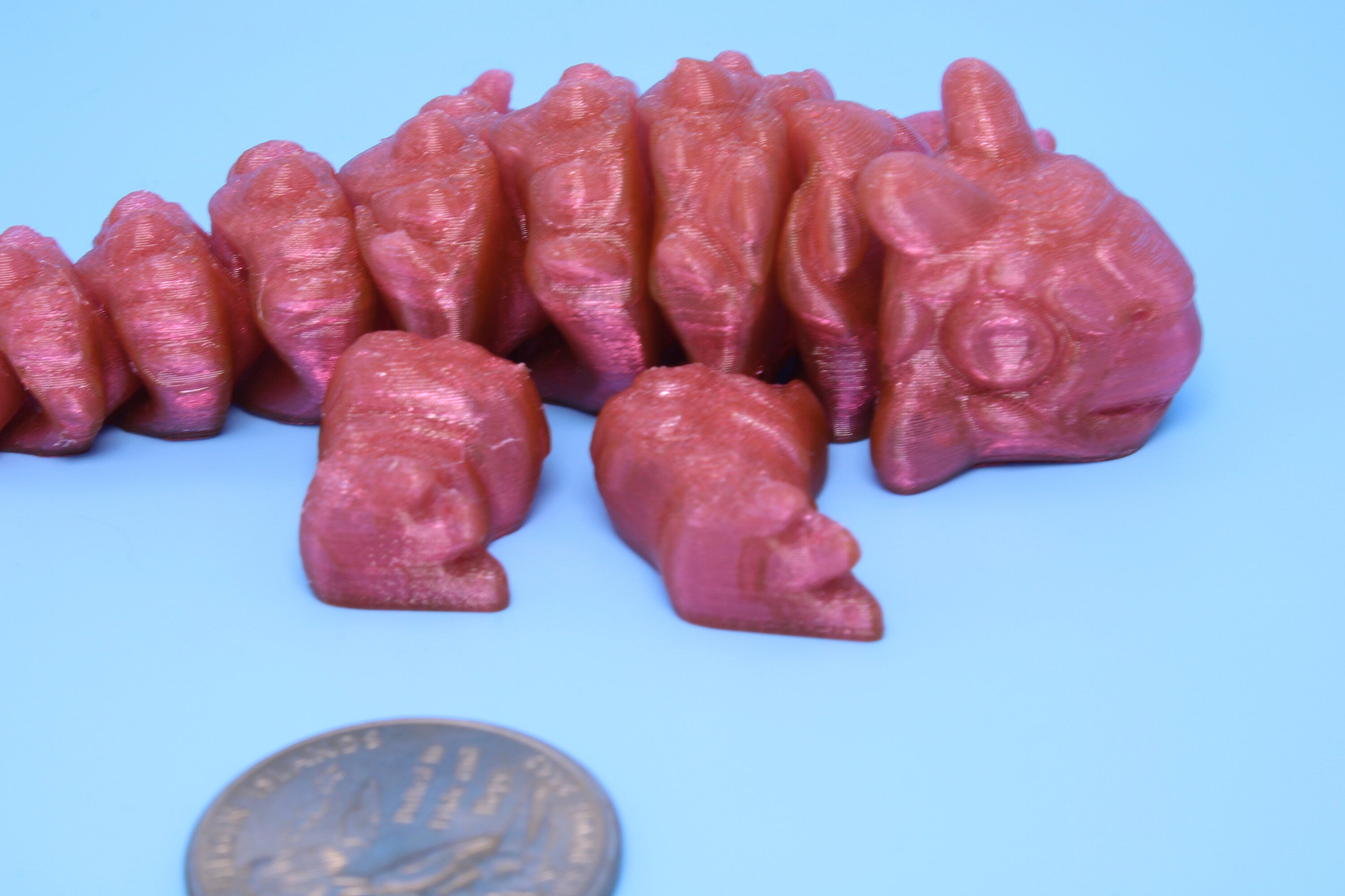 Dinosaur | Ankylosaurus- Pink | Miniature | 3D Printed TPU | Cute Dino | 4.25 inches | Fidget Toy.