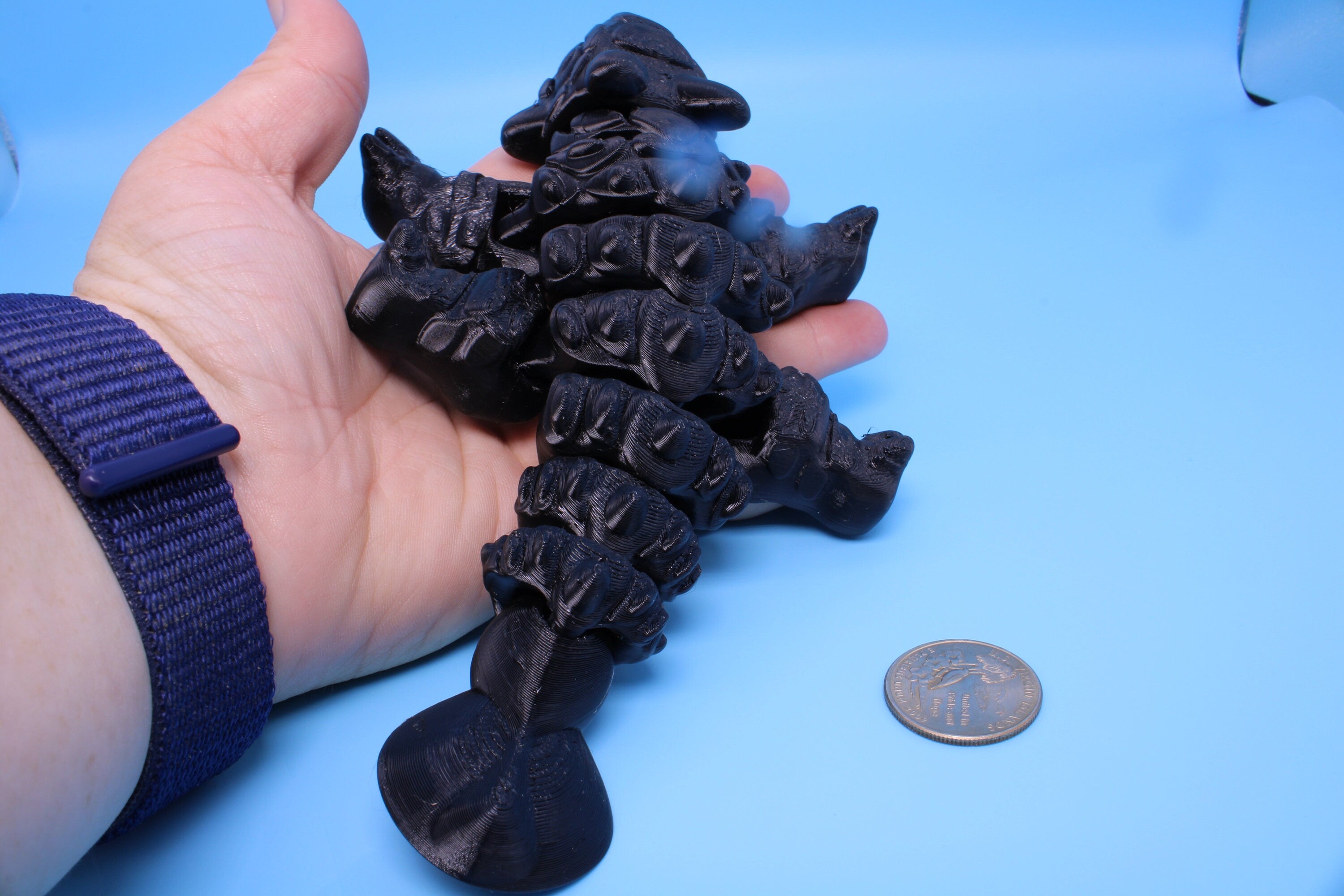 Dinosaur | Ankylosaurus- Black | 3D Printed Cute Dino | 7.25 inches | Fidget Toy | Articulating Dinosaur