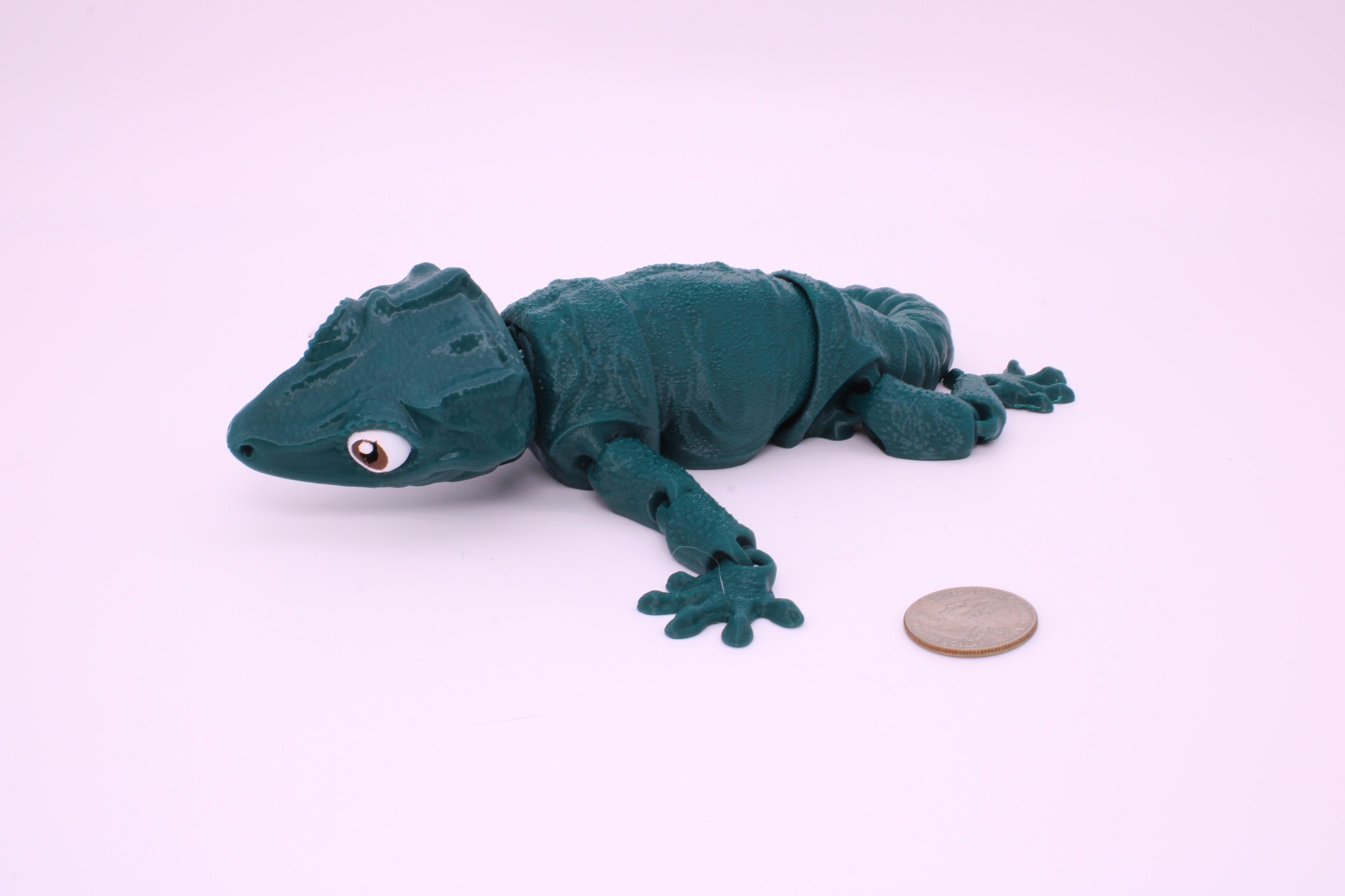 Gargoyle Gecko - Green with colored eyes | Flexi Toy | Articulating Fidget Toy | Made to Order