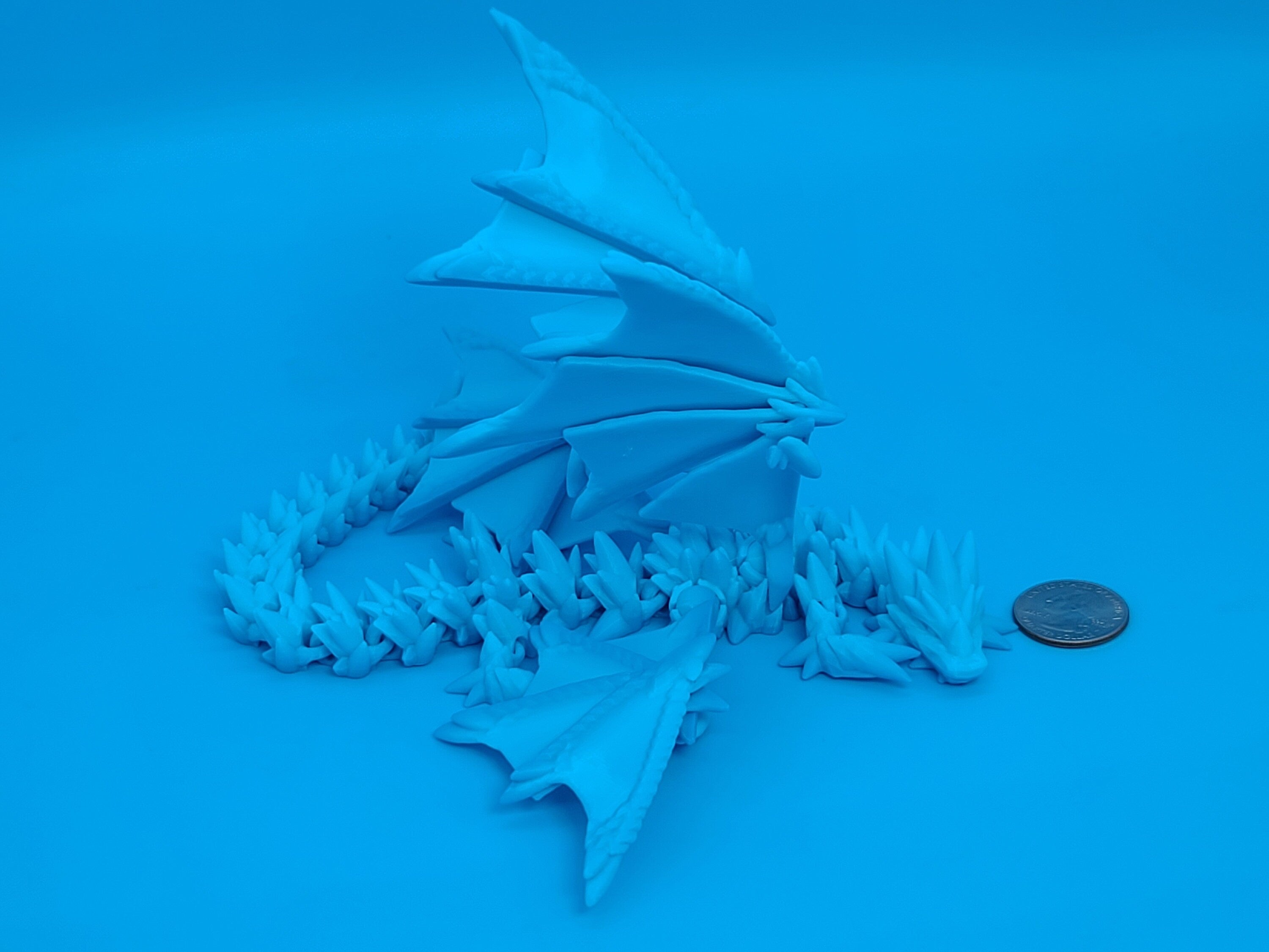 Spike Dragon with wings | 3D Printed Articulating Dragon 11 in.