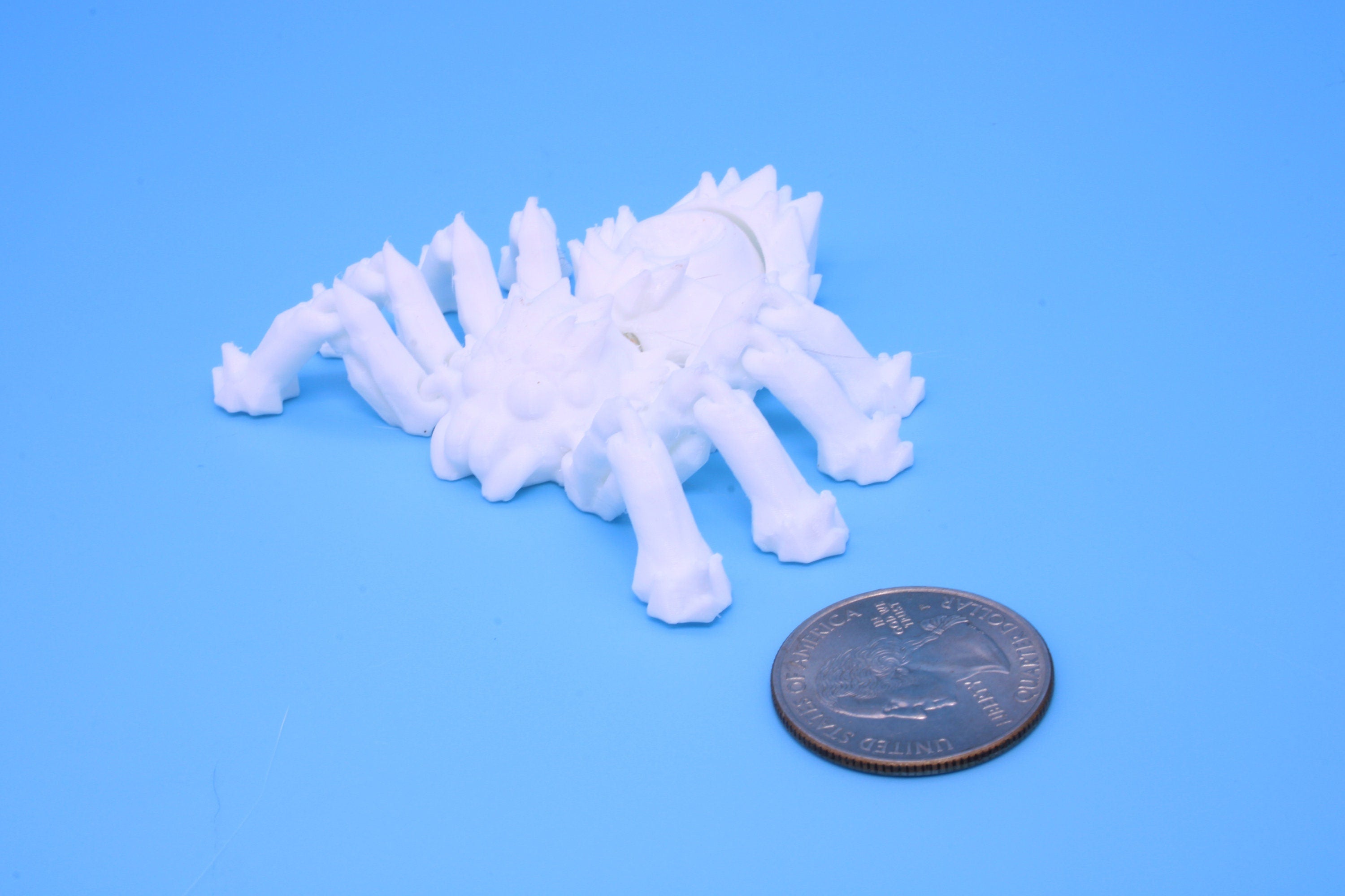 Spider- 3D Printed TPU | White | Flexi Toy. made to order