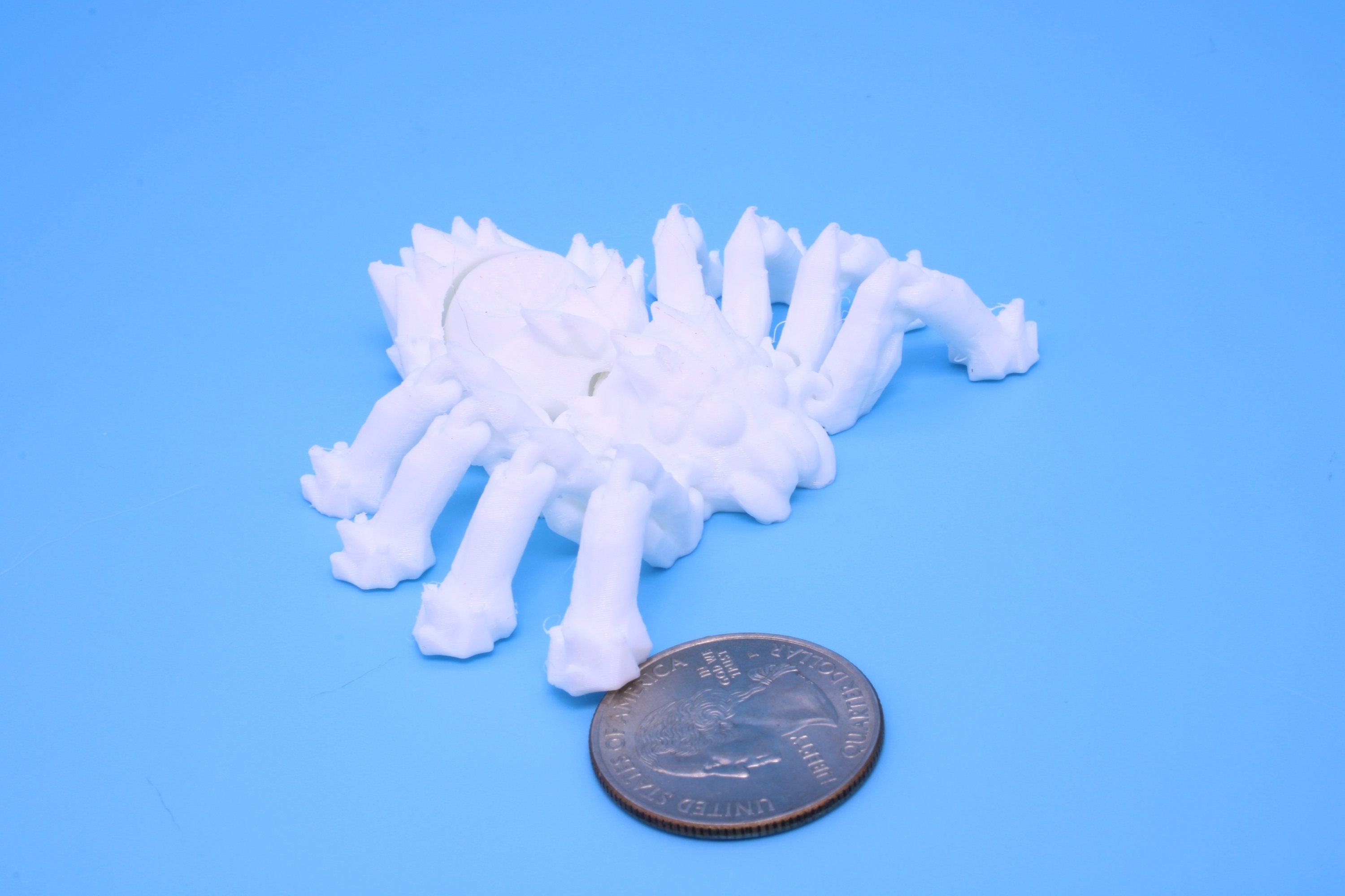 Spider- 3D Printed TPU | White | Flexi Toy. made to order