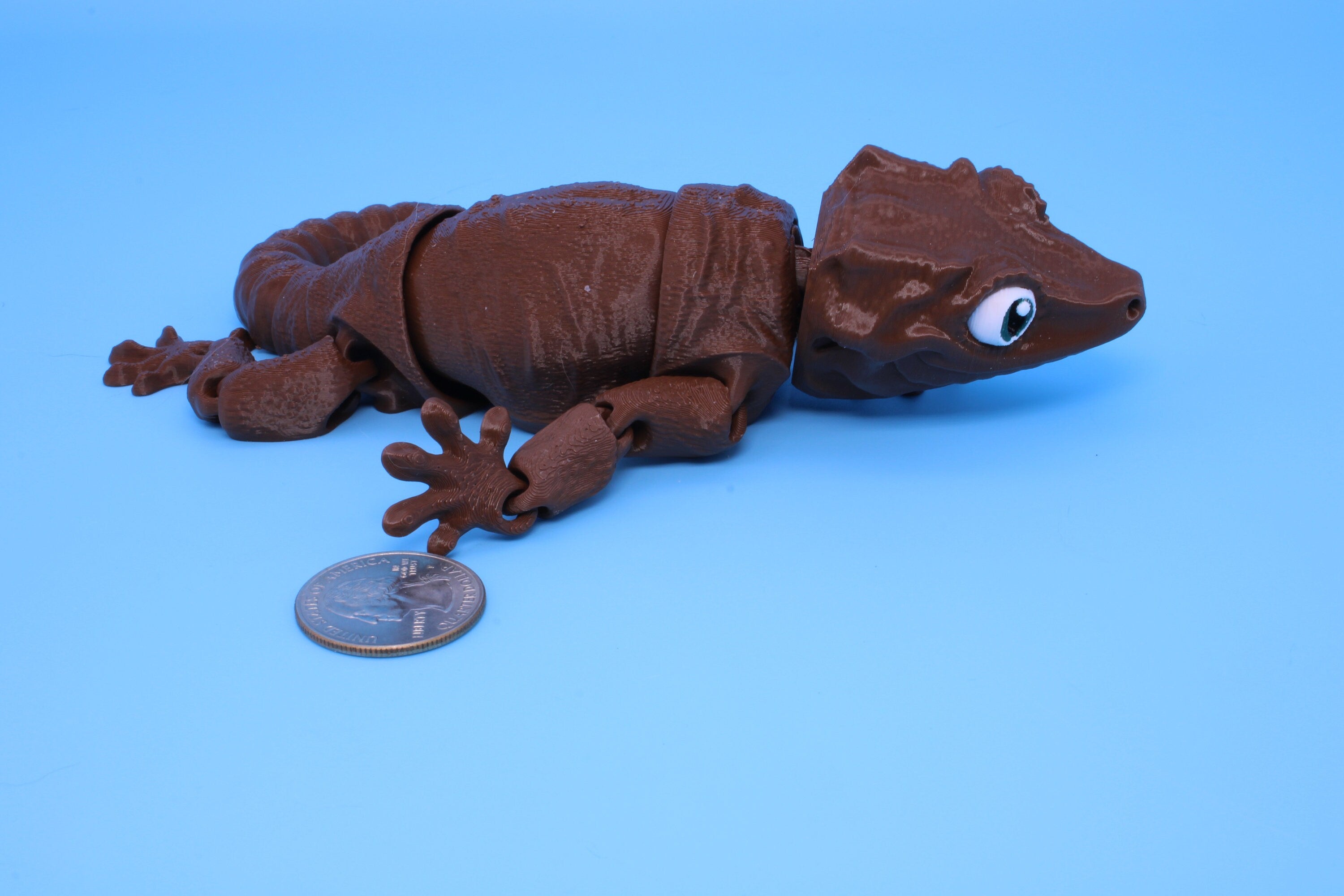 Gargoyle Gecko - Brown | Flexi Toy | Articulating Fidget Toy | Made to Order