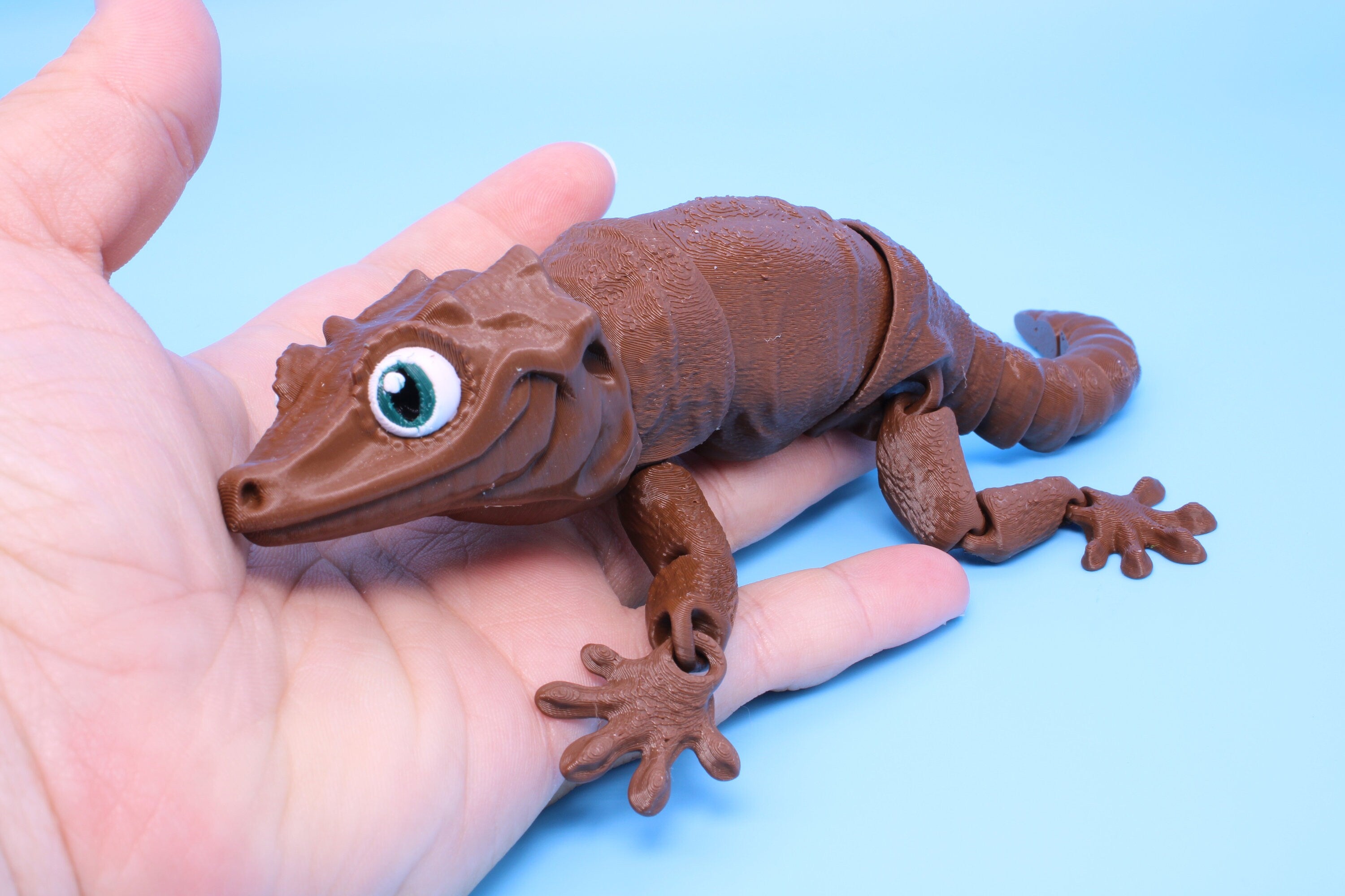 Gargoyle Gecko - Brown | Flexi Toy | Articulating Fidget Toy | Made to Order