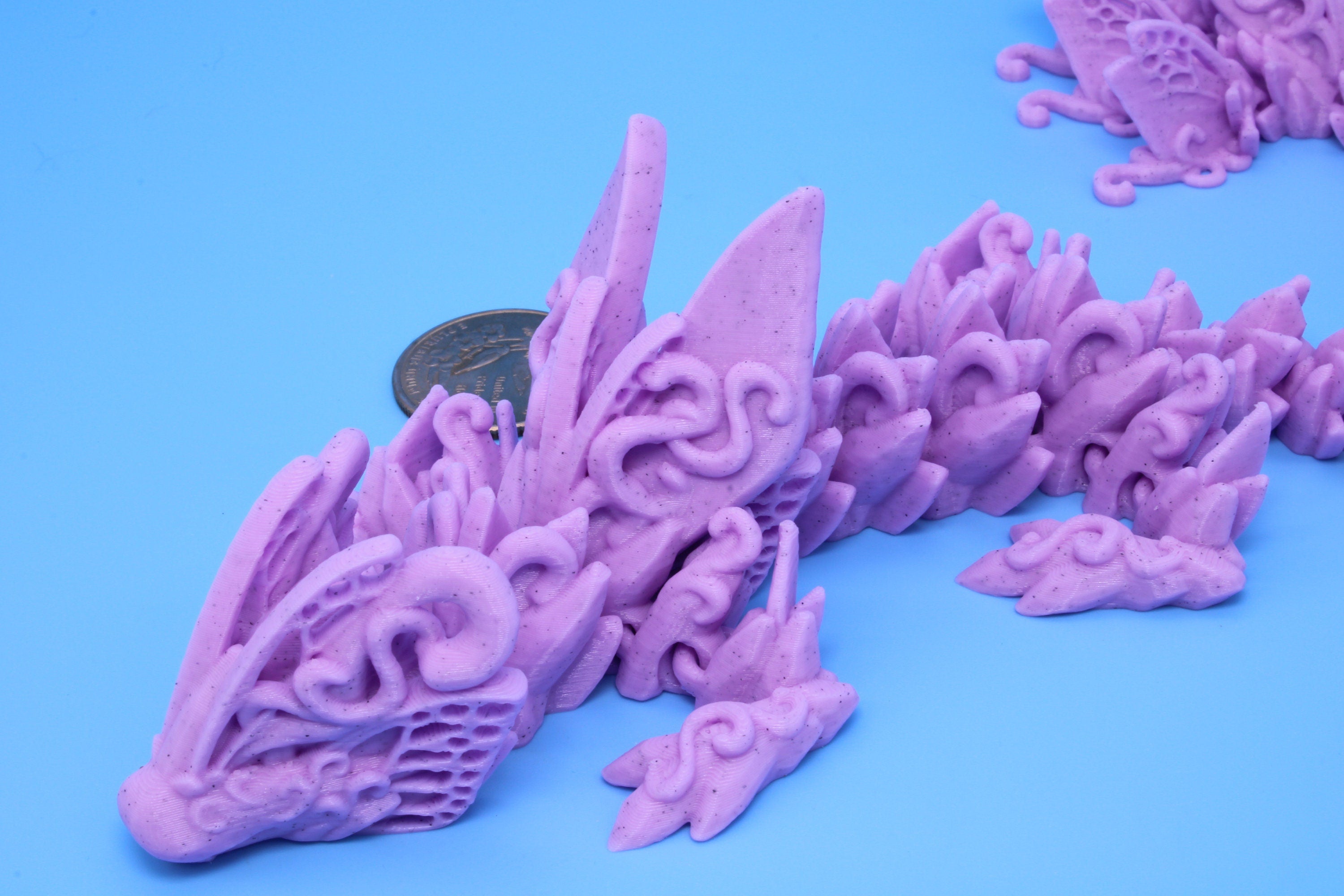 Butterfly Dragon - Pink chip | 3D printed | Articulating Dragon 11.5 in