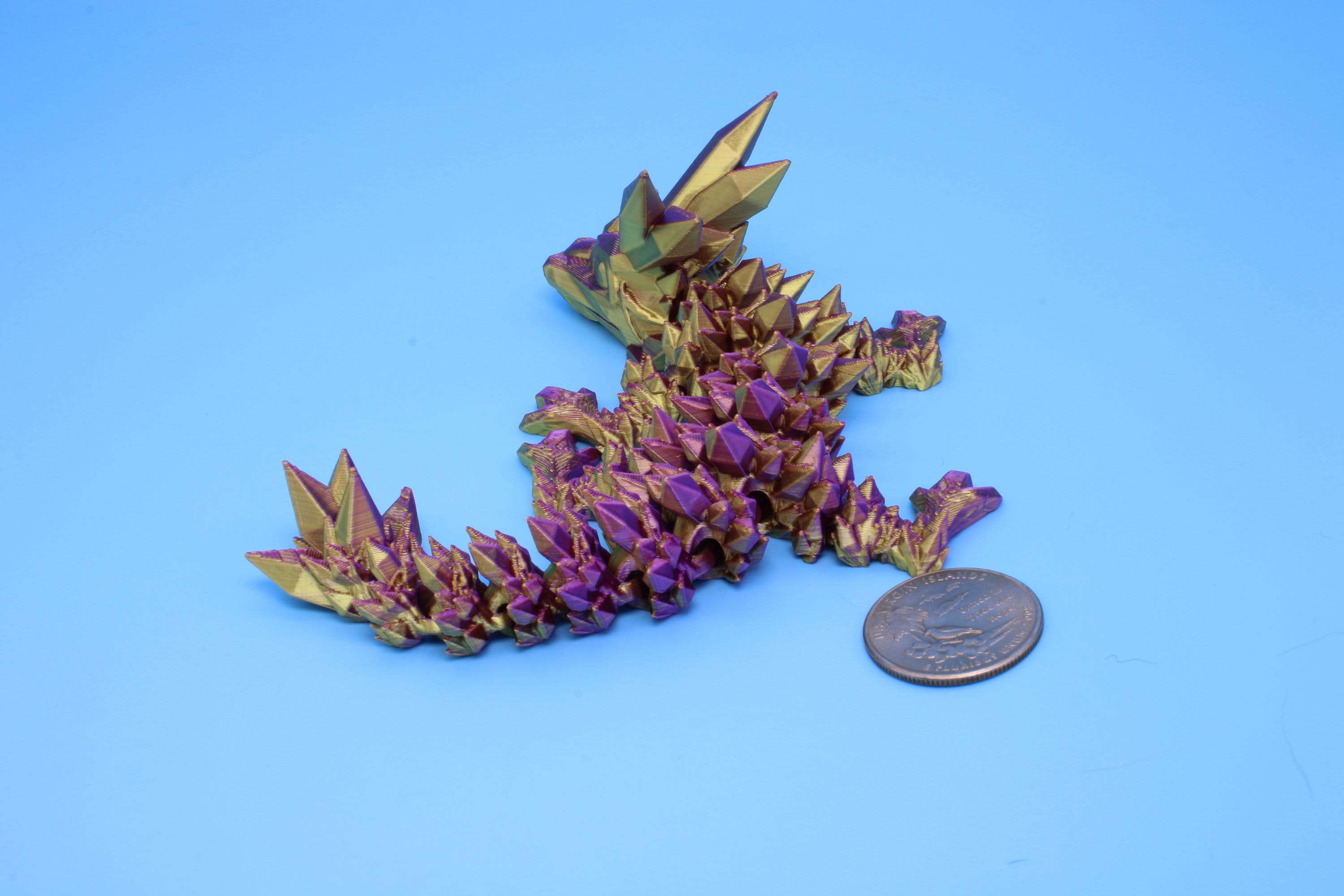 Baby Crystal Dragon- Miniature 3D Printed | 7 in.