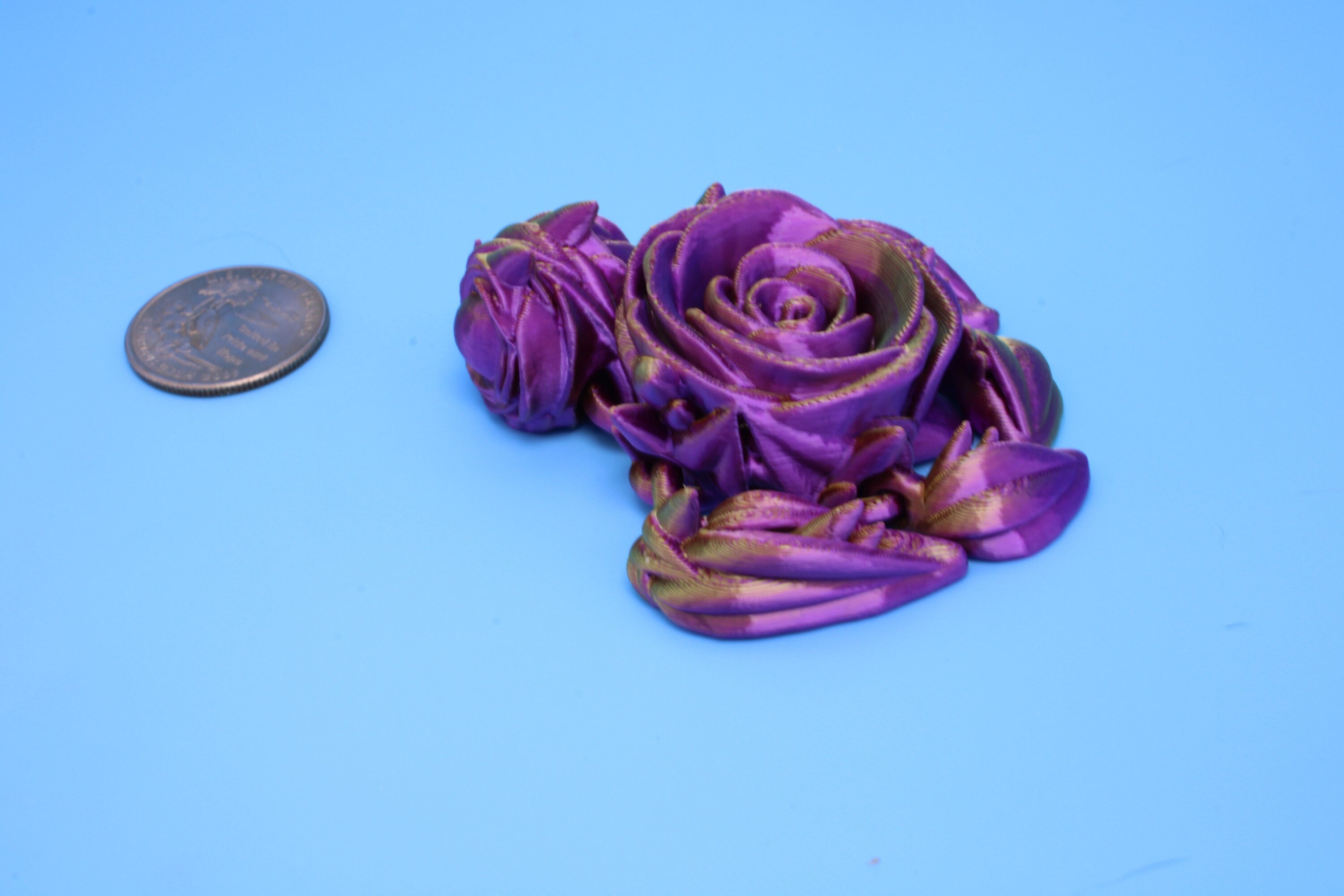 Rose Turtle | Flexi | Fidget | Roseurtle | 3D Printed | 3 in. | Adorable Rose Turtle Buddy.